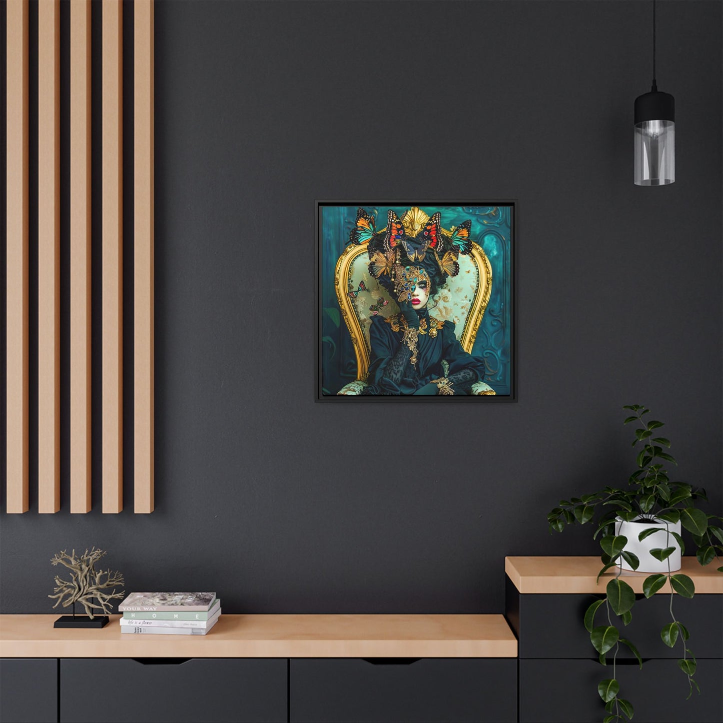 Exquisite Butterfly Masquerade Couture | Matte Canvas, Black Frame - Owndigiart