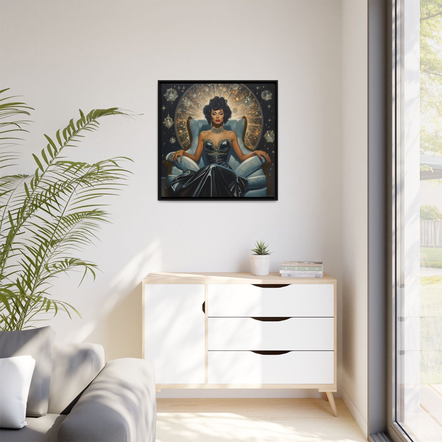 Cosmic Vintage Elegance - Matte Canvas, Black Frame