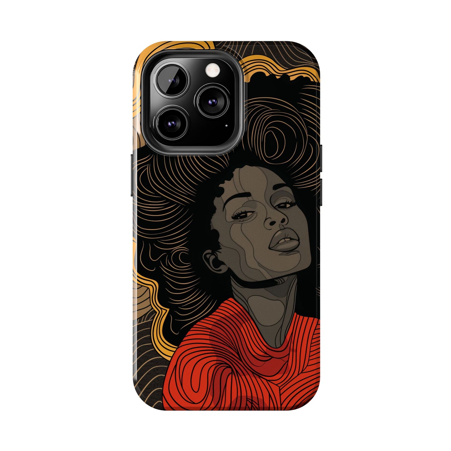 Afrocentric Woman Phone Case - Radiant Queen Digital Print | iPhone | Samsung | Tough Phone Case