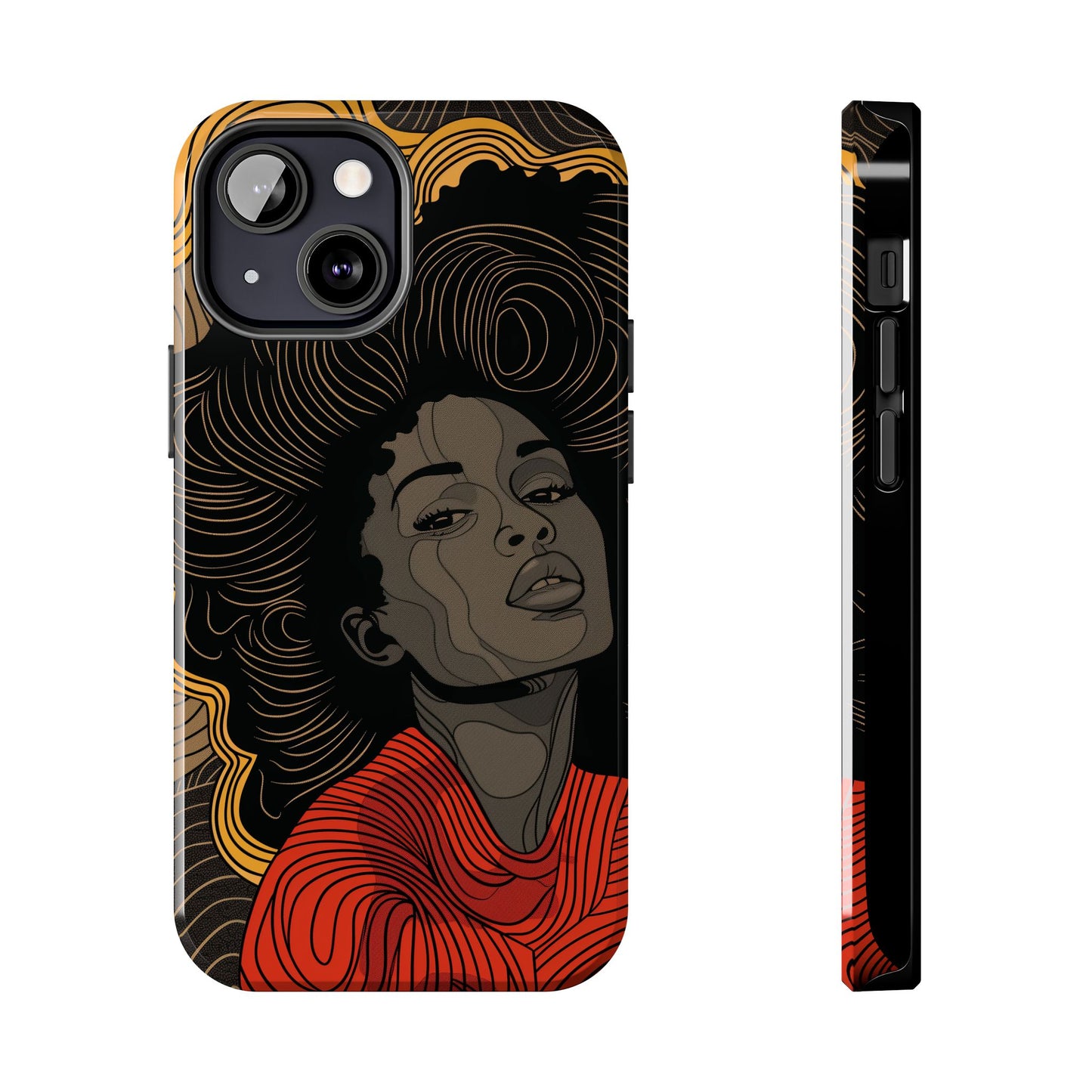 Afrocentric Woman Phone Case - Radiant Queen Digital Print | iPhone | Samsung | Tough Phone Case