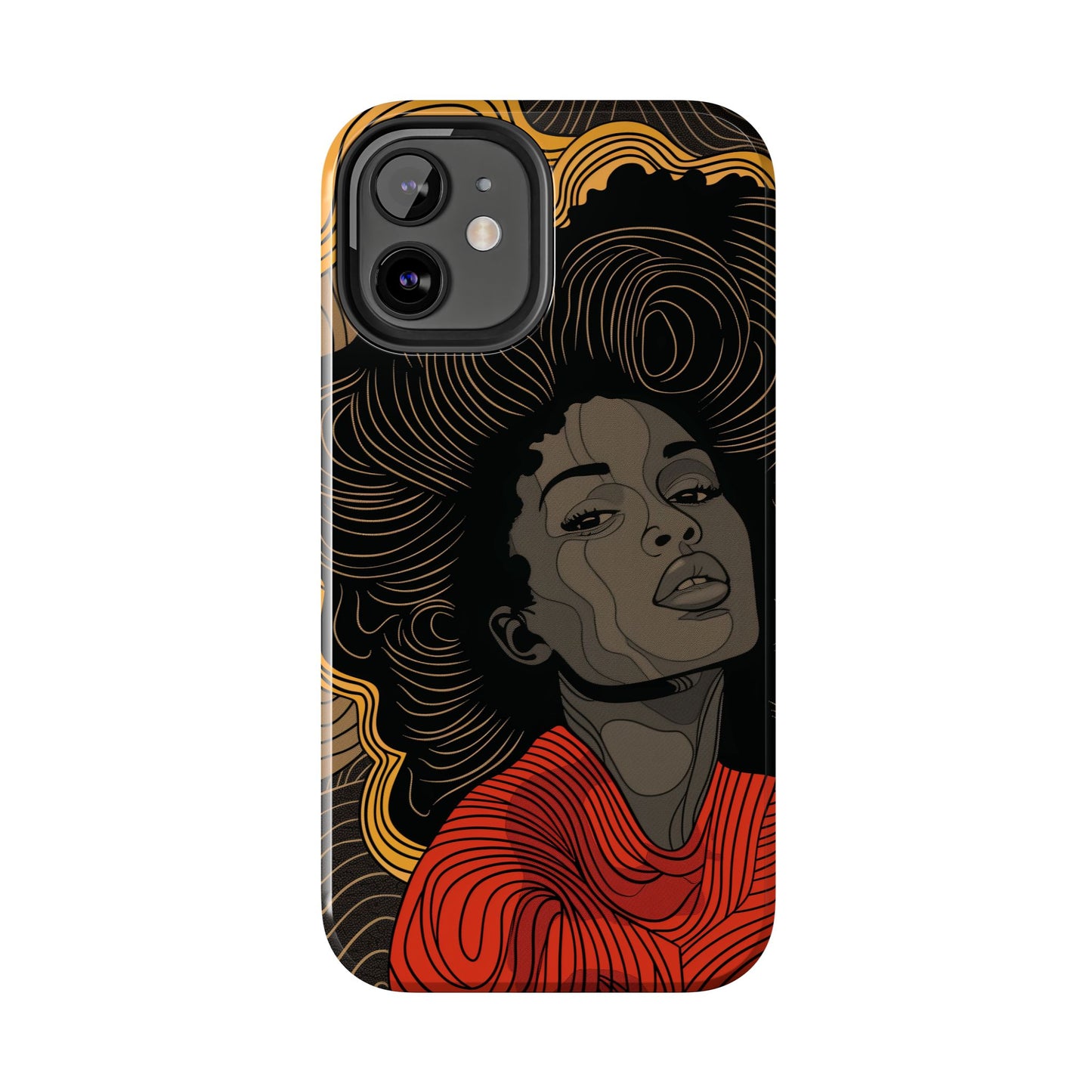 Afrocentric Woman Phone Case - Radiant Queen Digital Print | iPhone | Samsung | Tough Phone Case