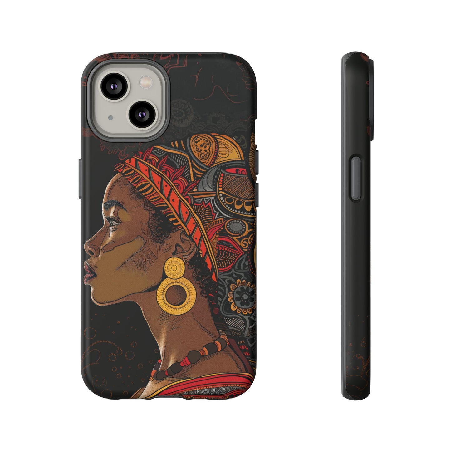 Afrocentric Woman Phone Case - Radiant Queen Digital Art - Bold and Beautiful Cover | iPhone | Samsung | Google | Tough Phone Case