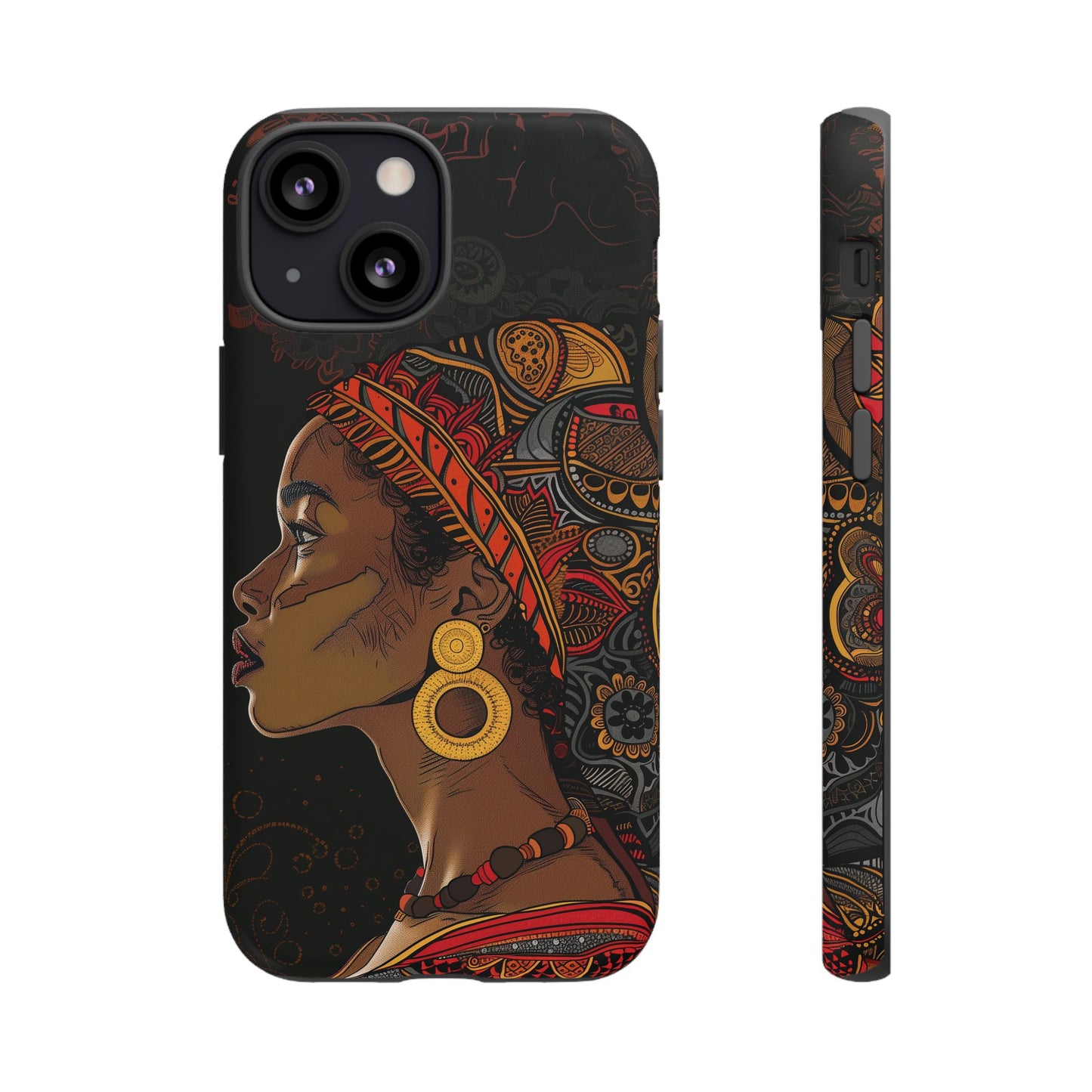 Afrocentric Woman Phone Case - Radiant Queen Digital Art - Bold and Beautiful Cover | iPhone | Samsung | Google | Tough Phone Case