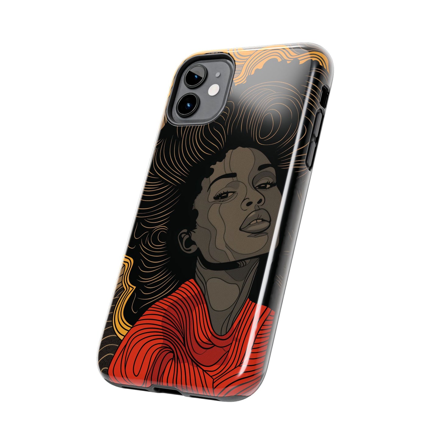 Afrocentric Woman Phone Case - Radiant Queen Digital Print | iPhone | Samsung | Tough Phone Case