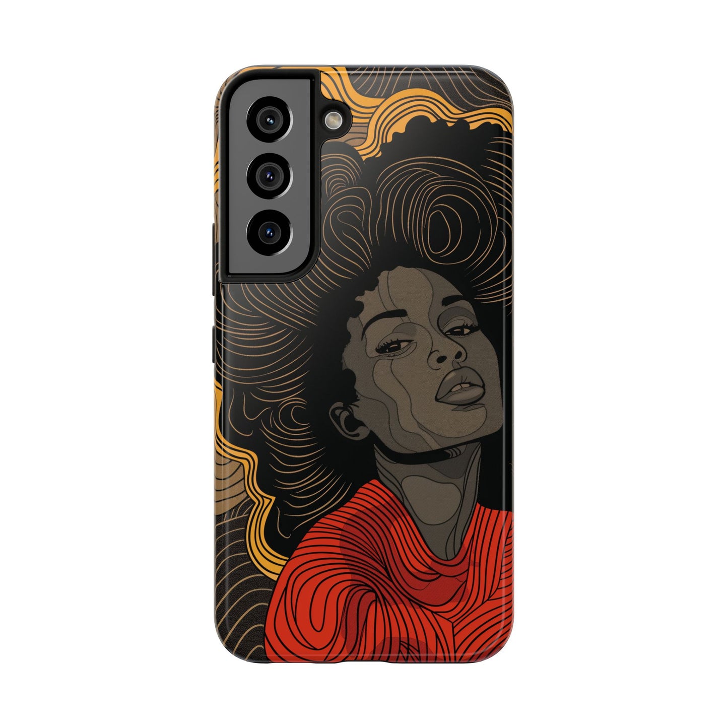 Afrocentric Woman Phone Case - Radiant Queen Digital Print | iPhone | Samsung | Tough Phone Case