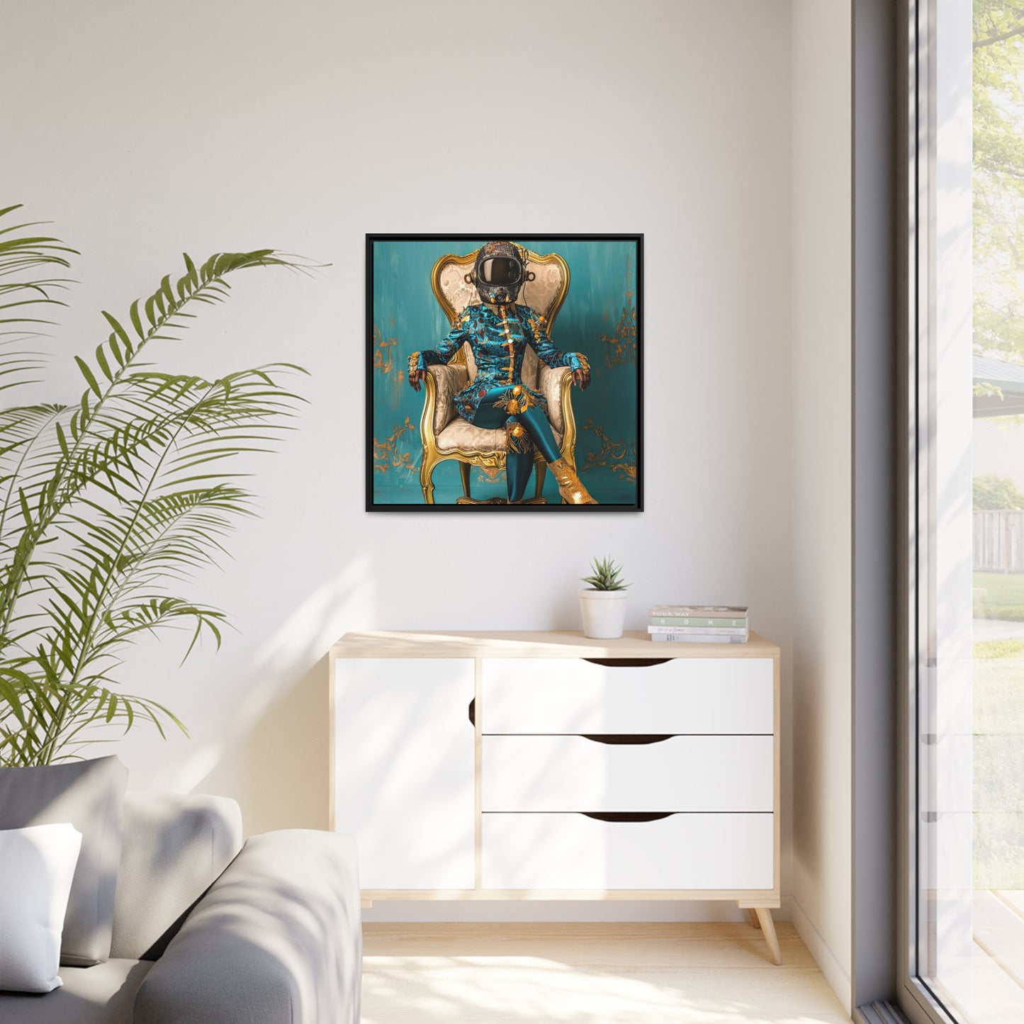 Opulent Aquamarine  - Matte Canvas, Black Frame