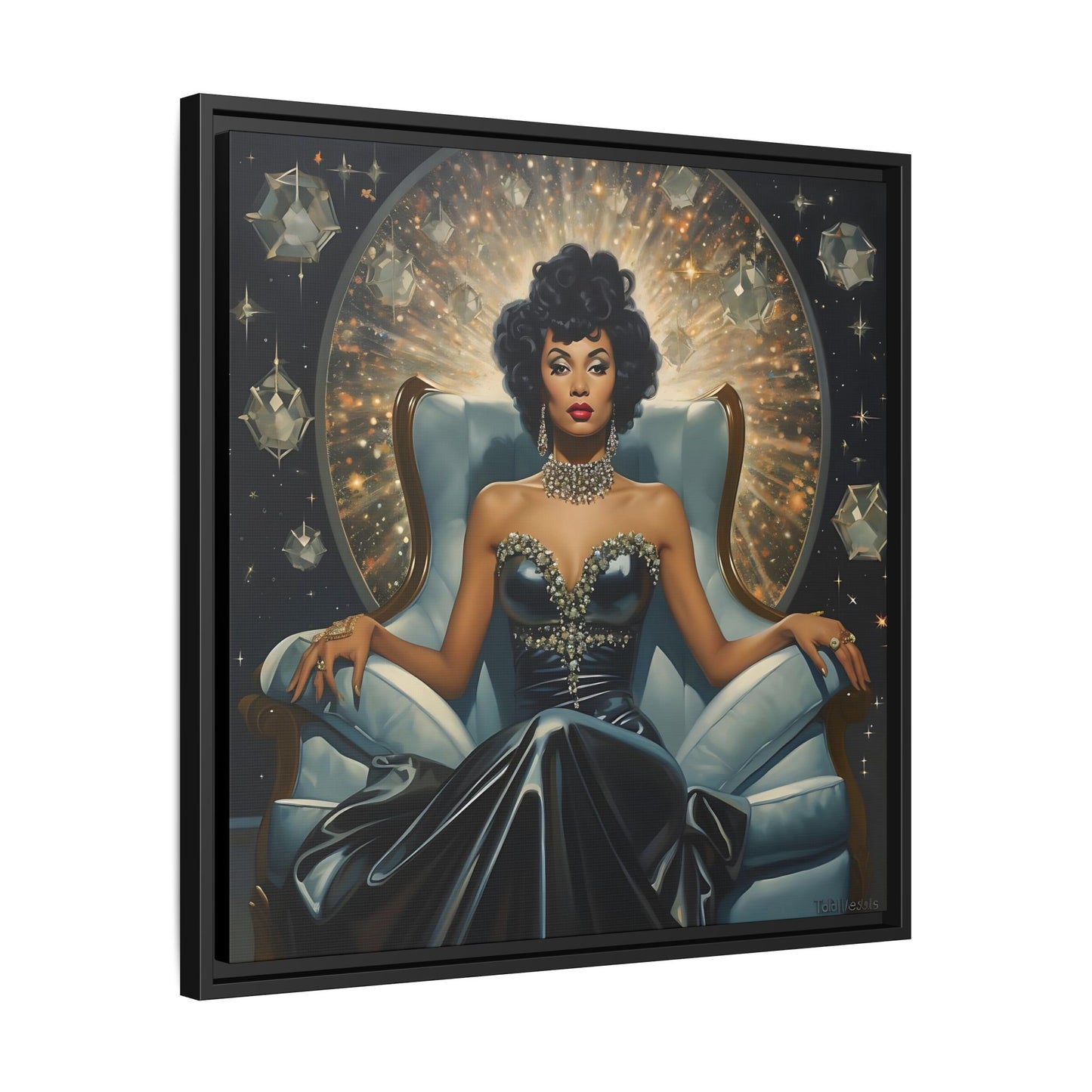 Cosmic Vintage  Elegance - Matte Canvas, Black Frame -