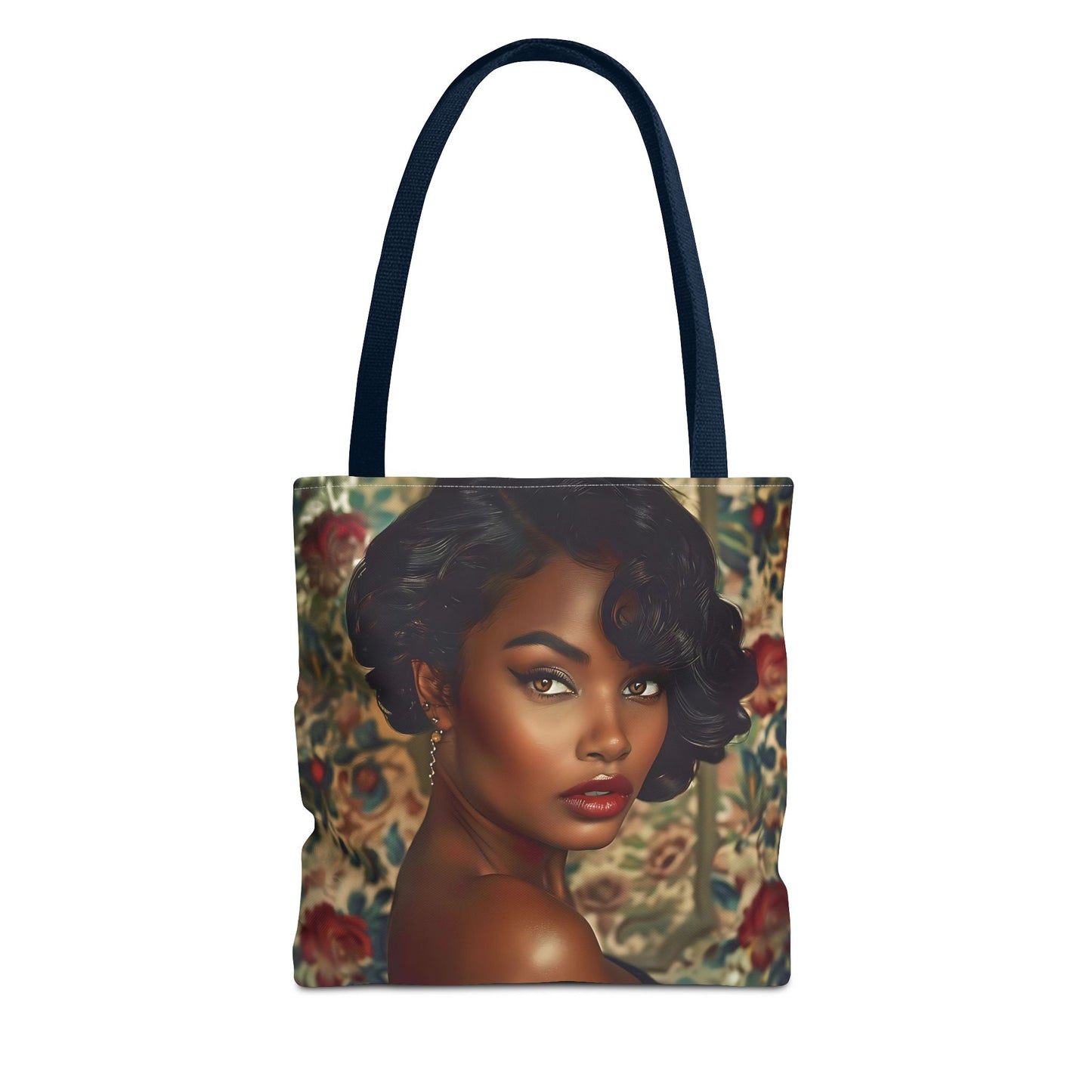 Beautiful Black Retro Style Woman Tote Bag - Vintage Fashion Accessory - Unique Gift  - Gift for Her - Iconic Retro Fashion