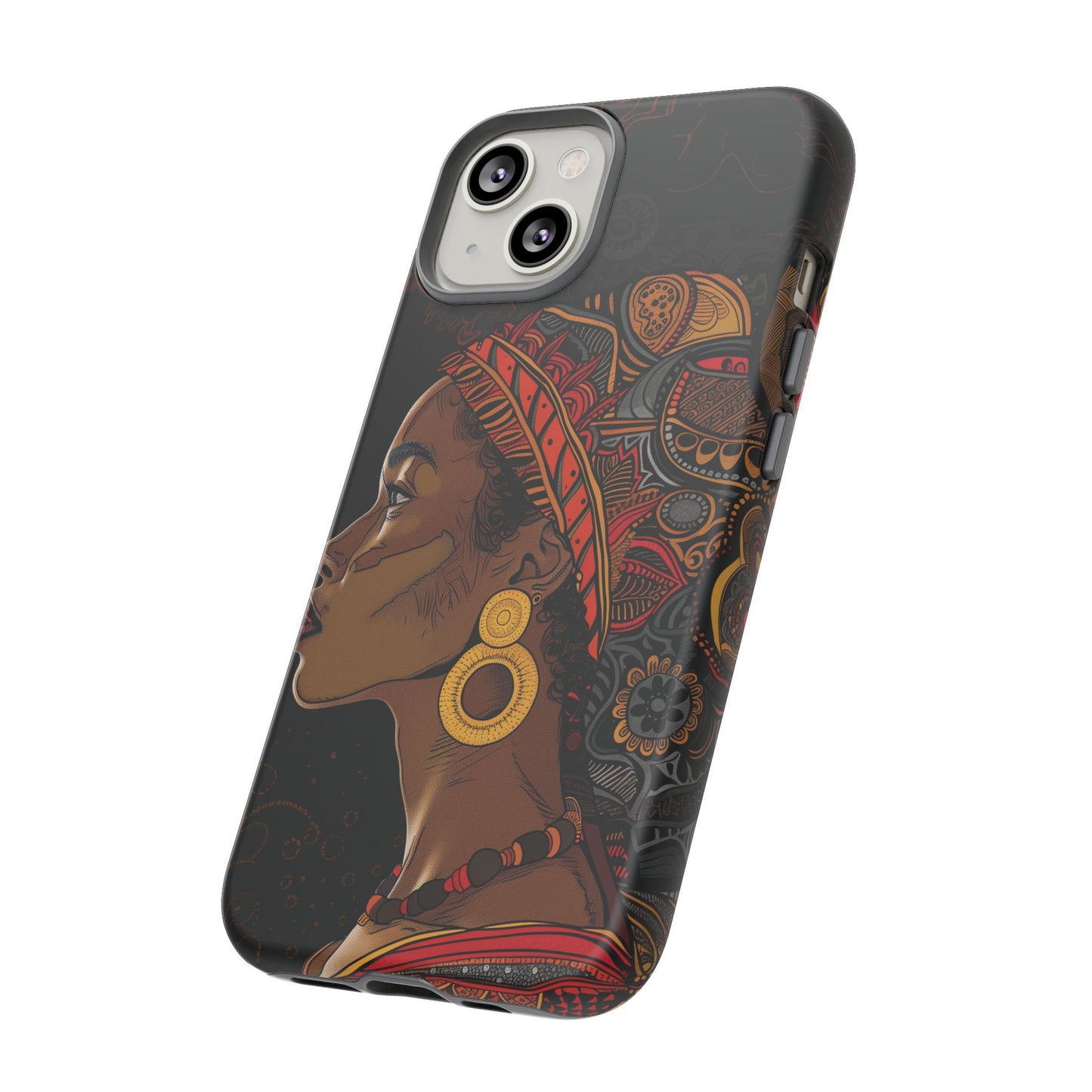 Afrocentric Woman Phone Case - Radiant Queen Digital Art - Bold and Beautiful Cover | iPhone | Samsung | Google | Tough Phone Case