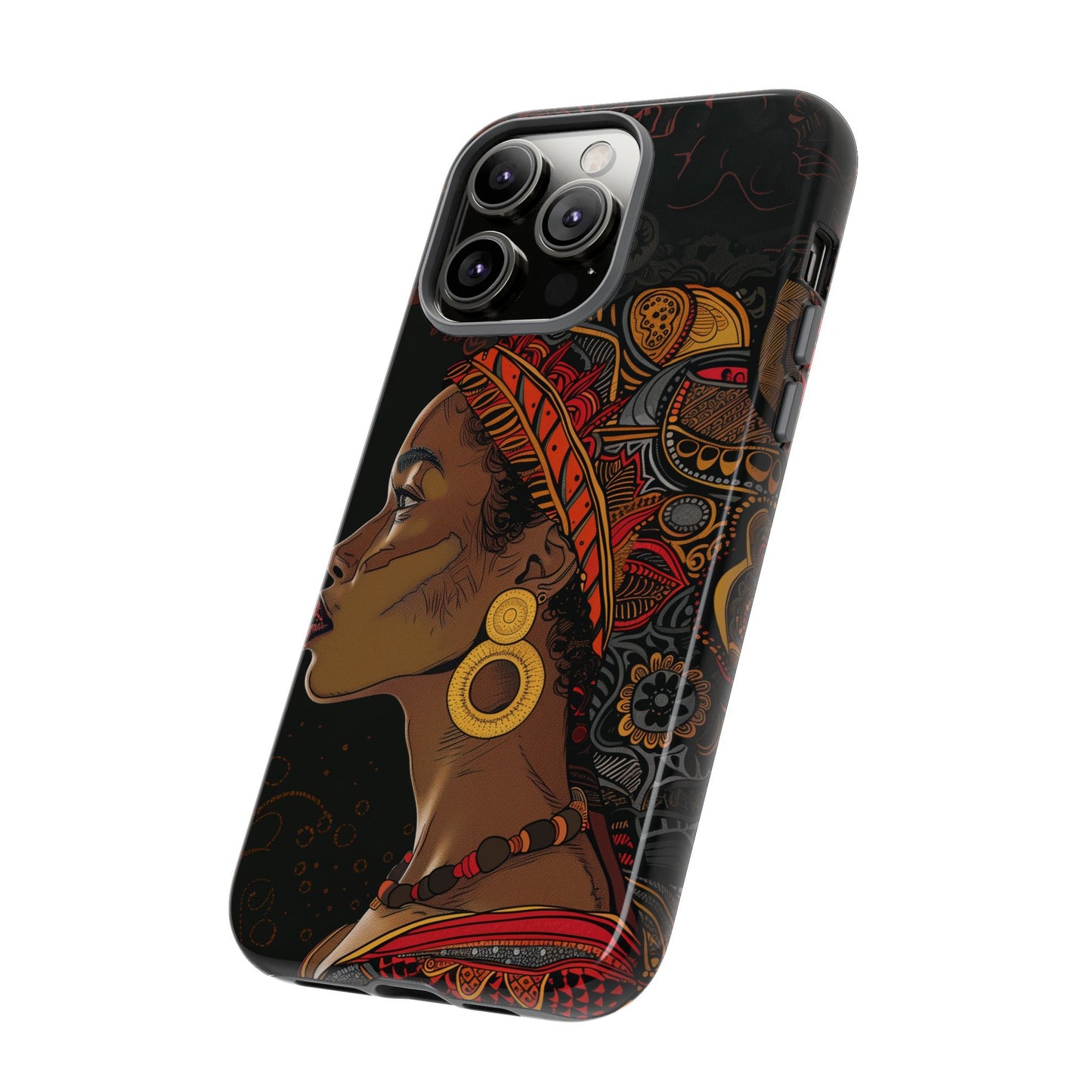 Afrocentric Woman Phone Case - Radiant Queen Digital Art - Bold and Beautiful Cover | iPhone | Samsung | Google | Tough Phone Case