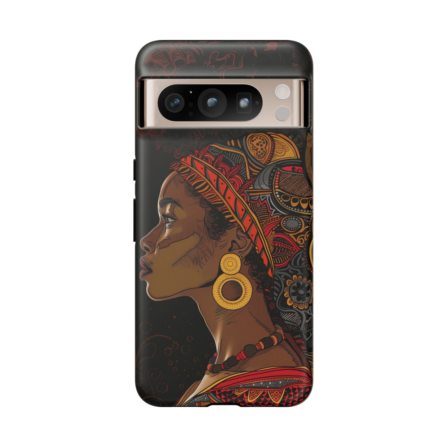 Afrocentric Woman Phone Case - Radiant Queen Digital Art - Bold and Beautiful Cover | iPhone | Samsung | Google | Tough Phone Case