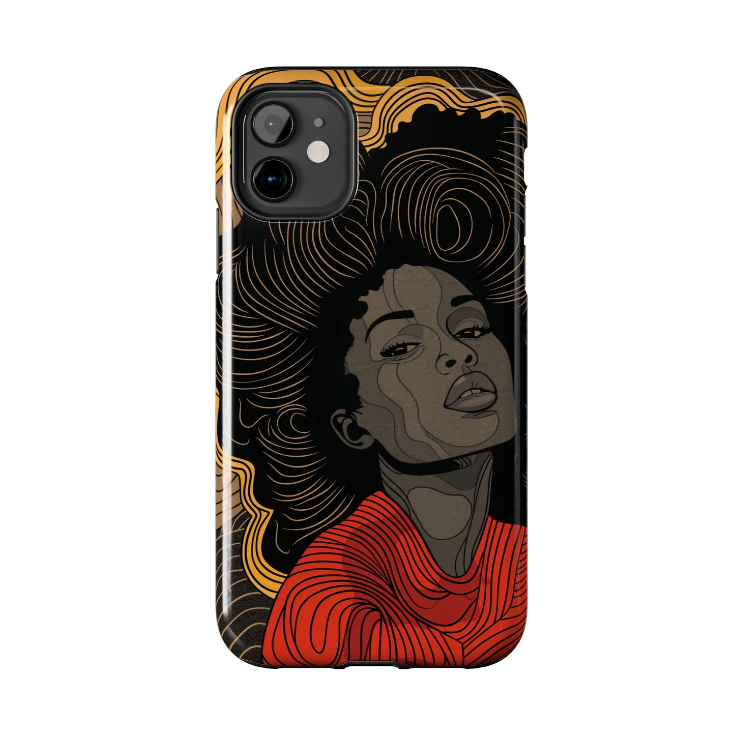 Afrocentric Woman Phone Case - Radiant Queen Digital Print | iPhone | Samsung | Tough Phone Case