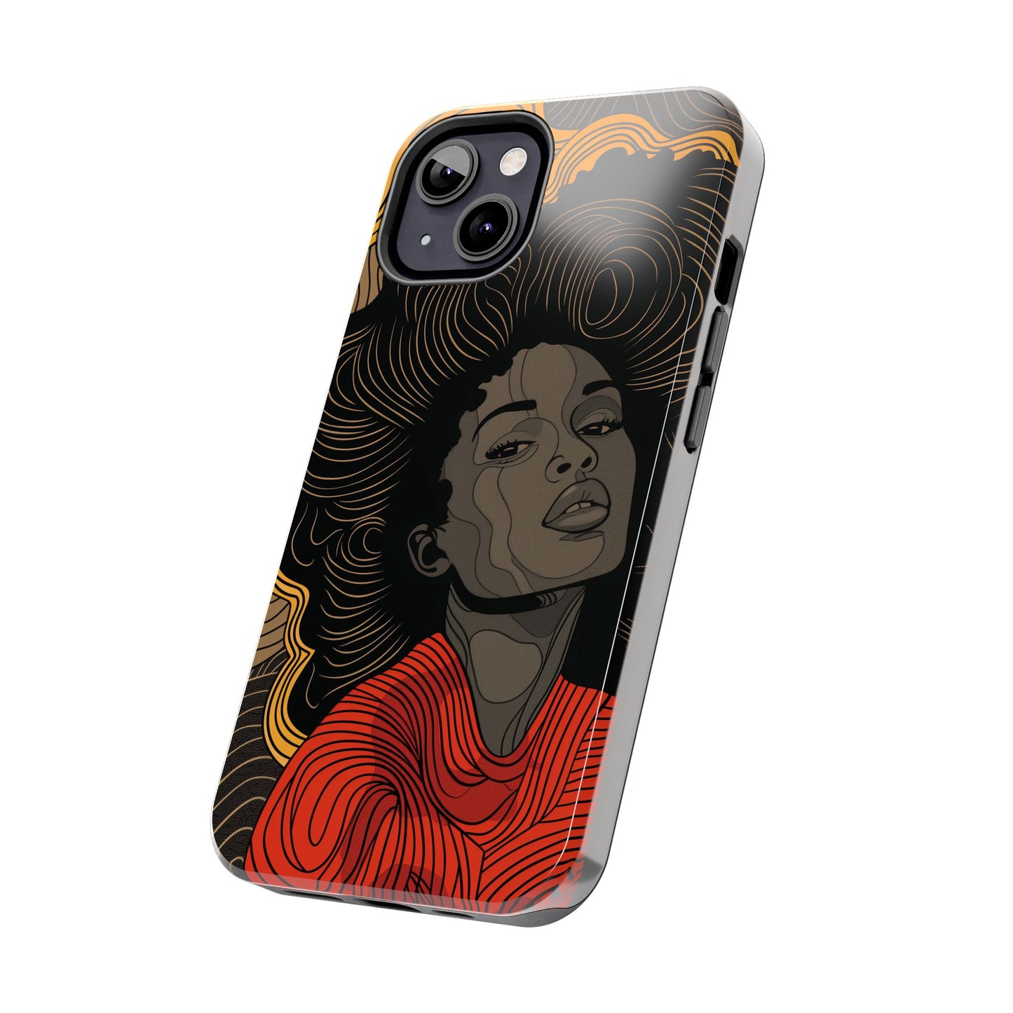 Afrocentric Woman Phone Case - Radiant Queen Digital Print | iPhone | Samsung | Tough Phone Case