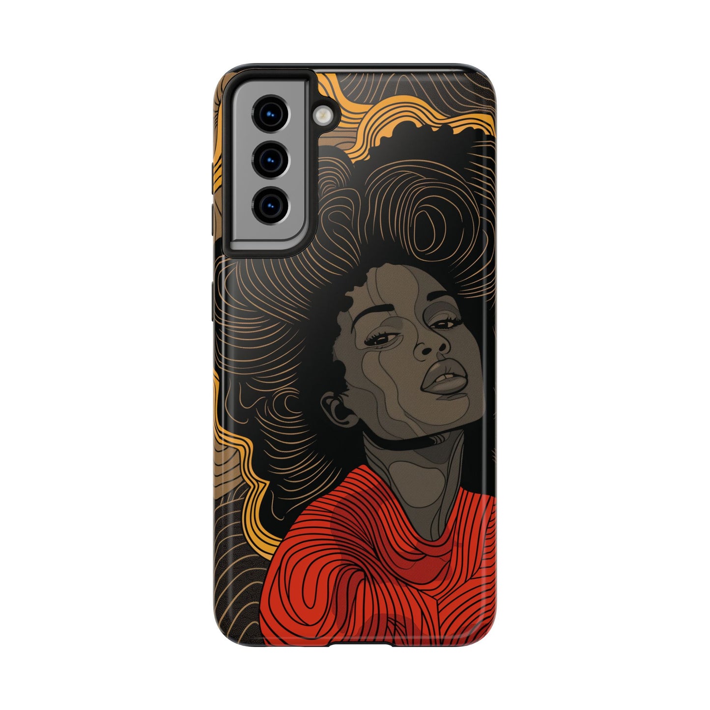 Afrocentric Woman Phone Case - Radiant Queen Digital Print | iPhone | Samsung | Tough Phone Case