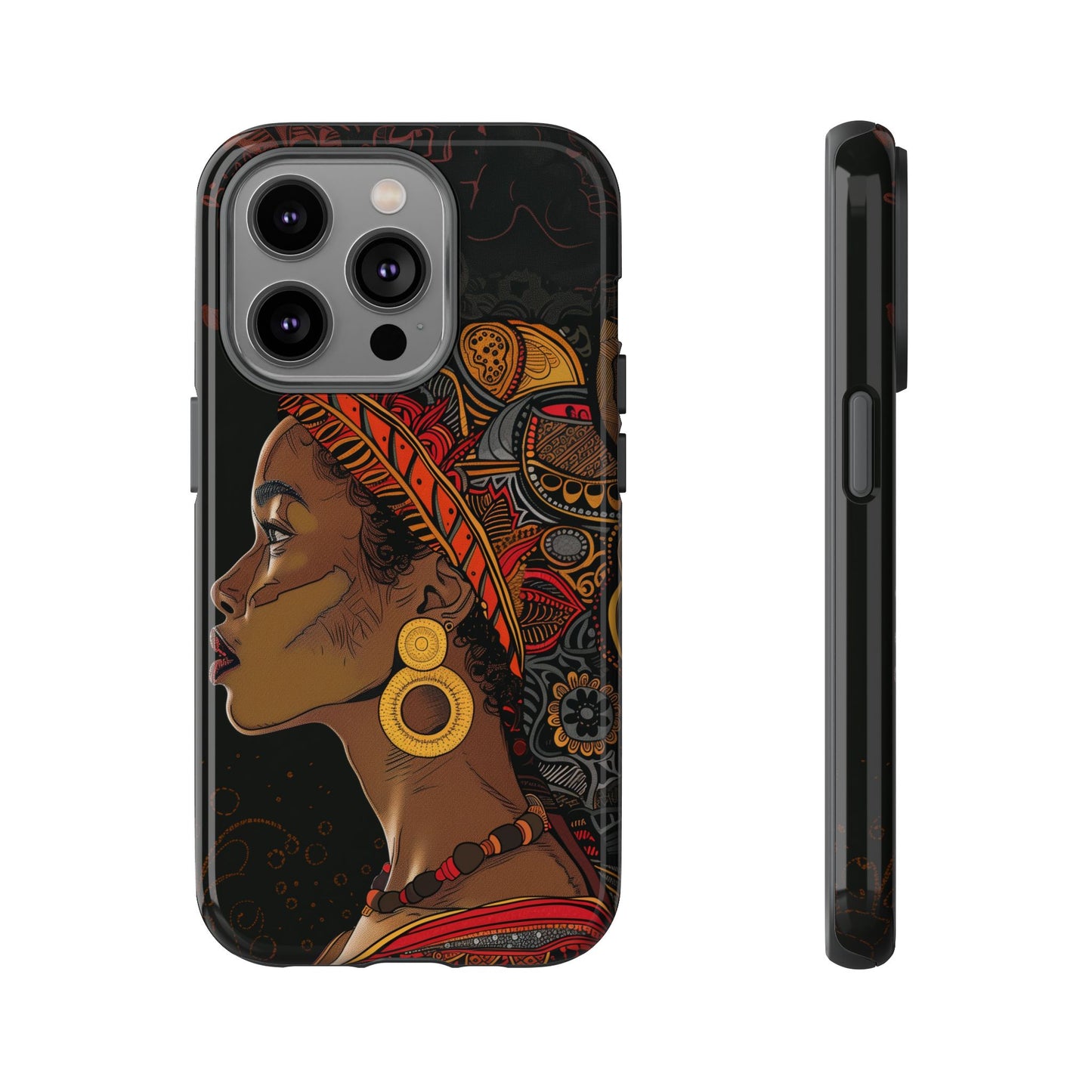 Afrocentric Woman Phone Case - Radiant Queen Digital Art - Bold and Beautiful Cover | iPhone | Samsung | Google | Tough Phone Case