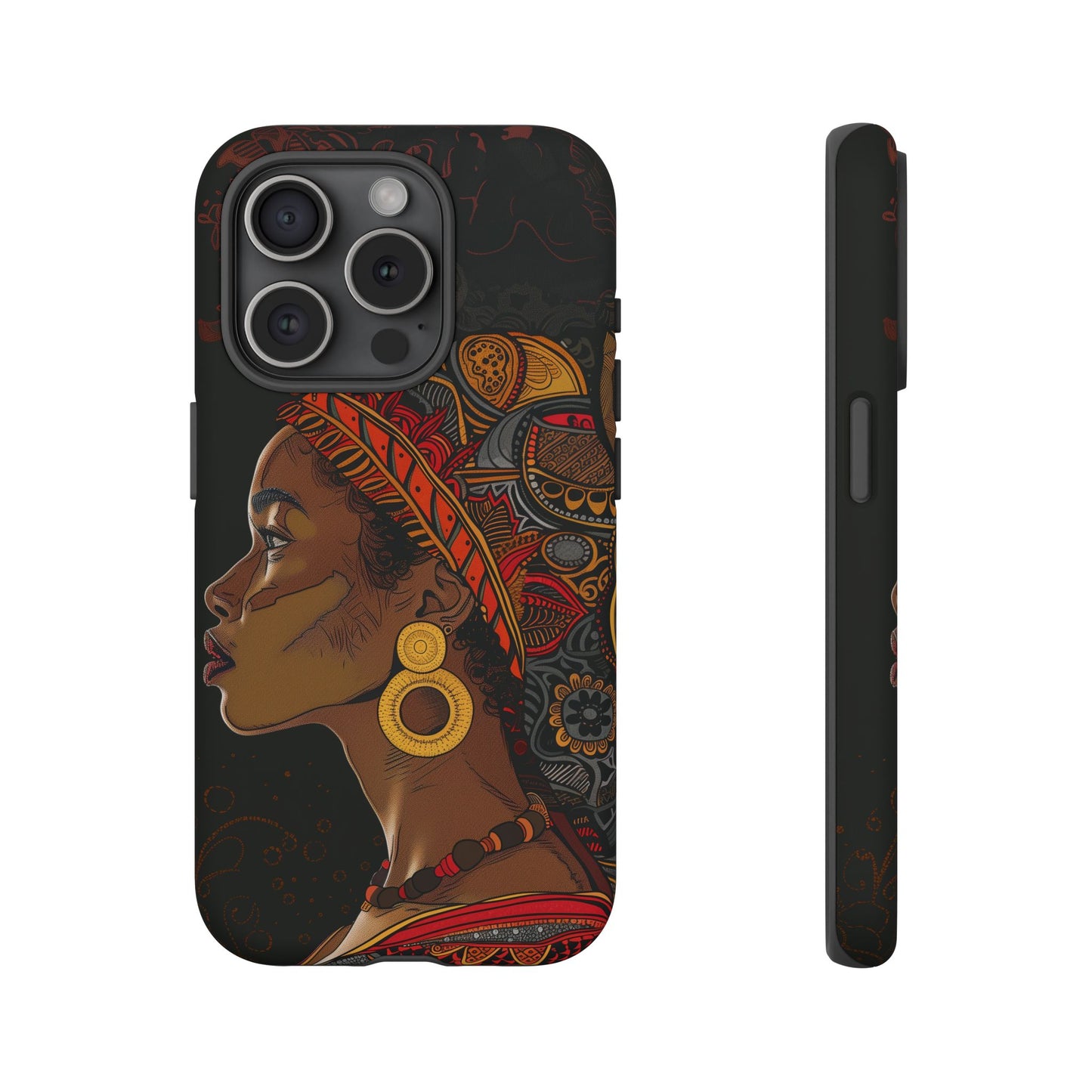 Afrocentric Woman Phone Case - Radiant Queen Digital Art - Bold and Beautiful Cover | iPhone | Samsung | Google | Tough Phone Case