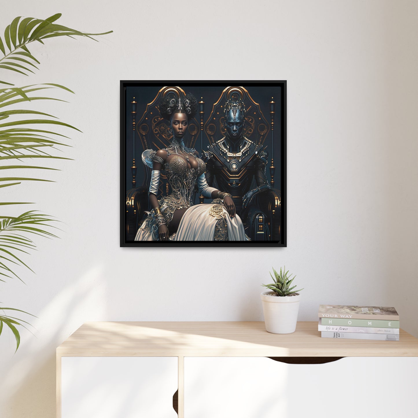 Zwart AI Weelde - Mat canvas, zwart frame