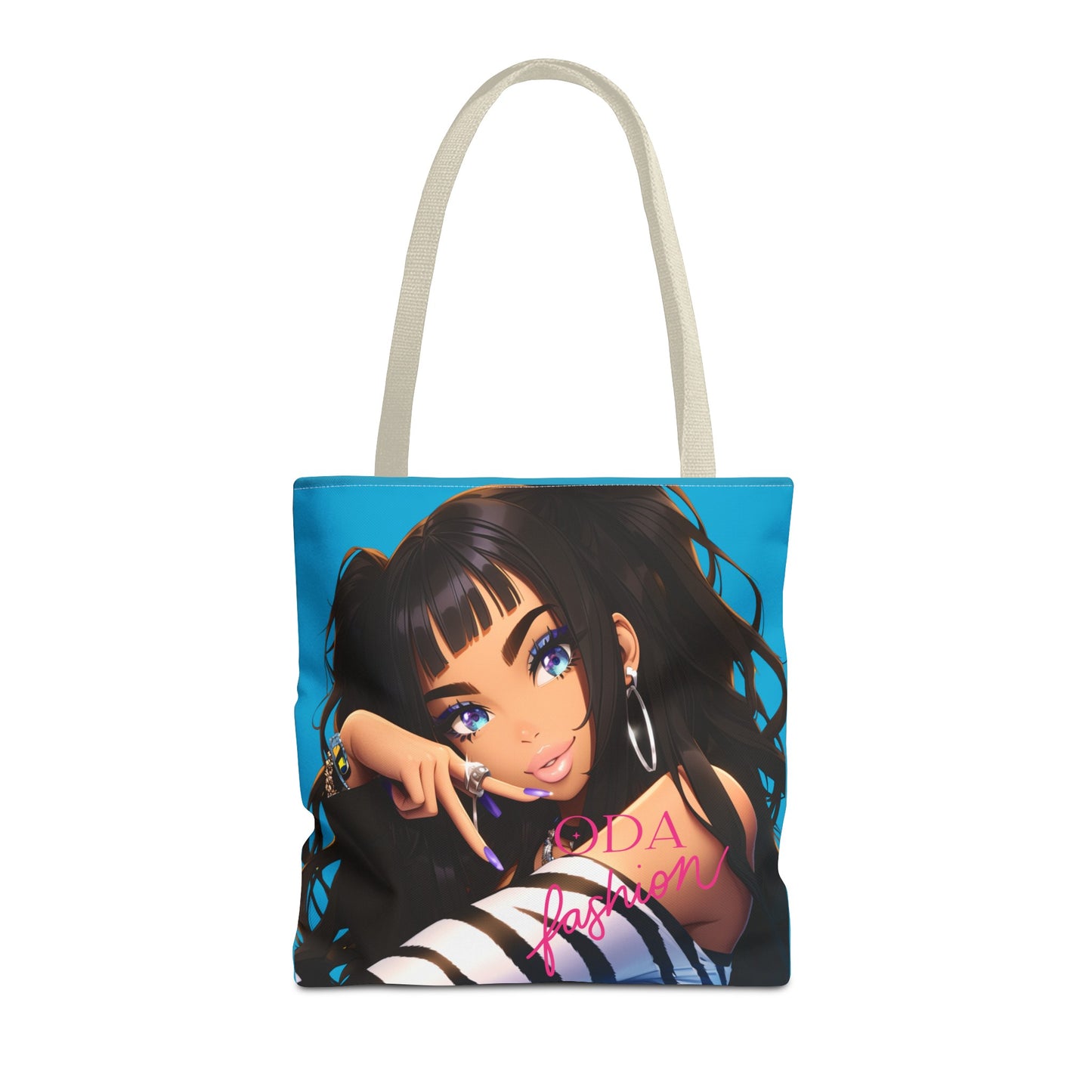 Trendy Fashion Accessory  - Young Urban Woman Cartoon Tote Bag  Tote Bag (AOP) - Unique Gift Idea