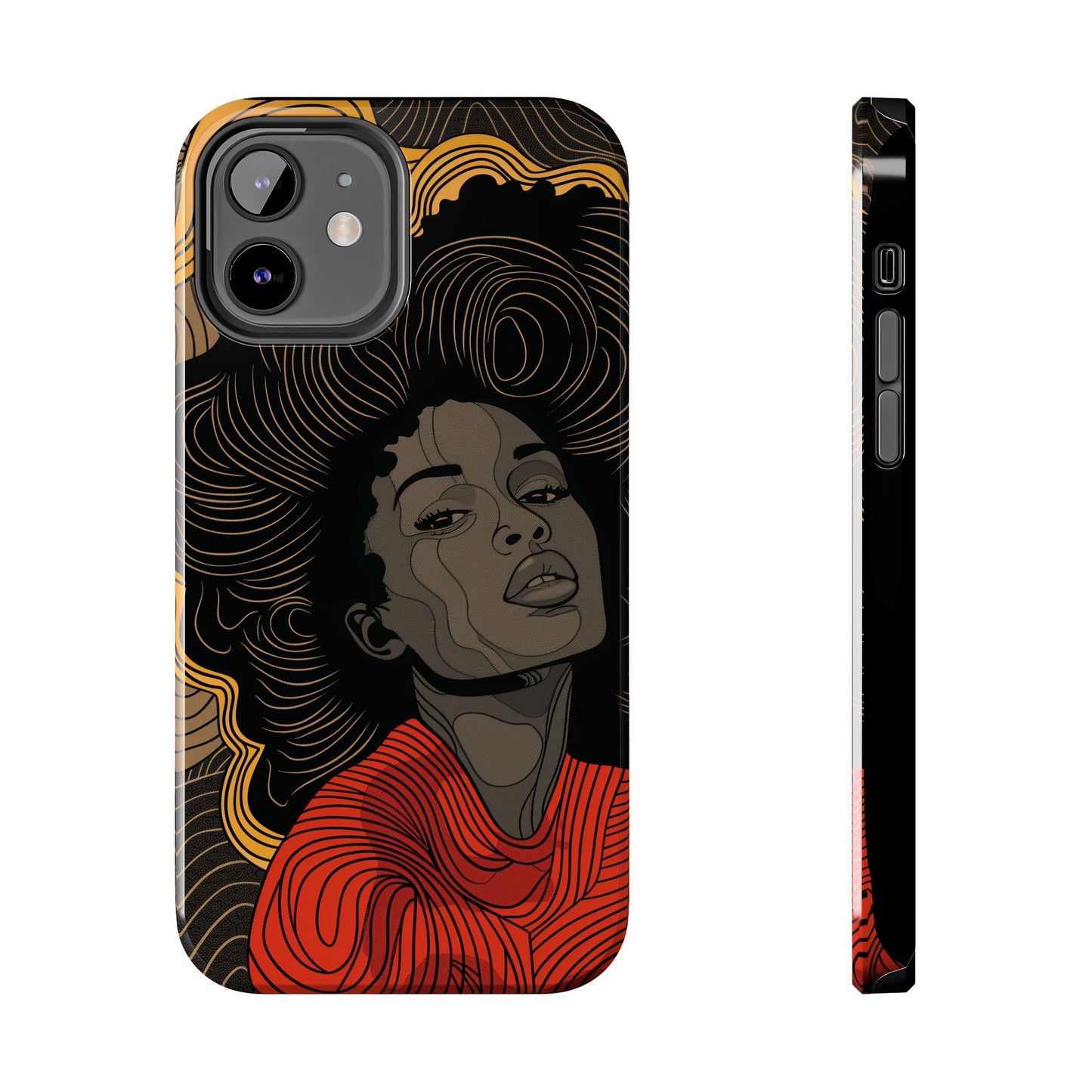 Afrocentric Woman Phone Case - Radiant Queen Digital Print | iPhone | Samsung | Tough Phone Case