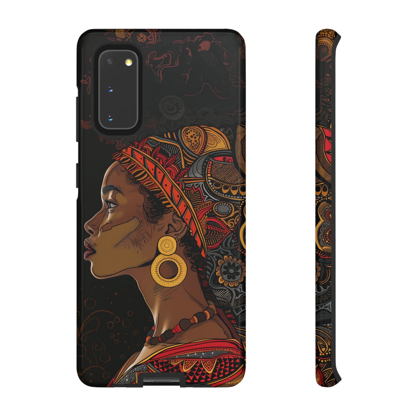 Afrocentric Woman Phone Case - Radiant Queen Digital Art - Bold and Beautiful Cover | iPhone | Samsung | Google | Tough Phone Case