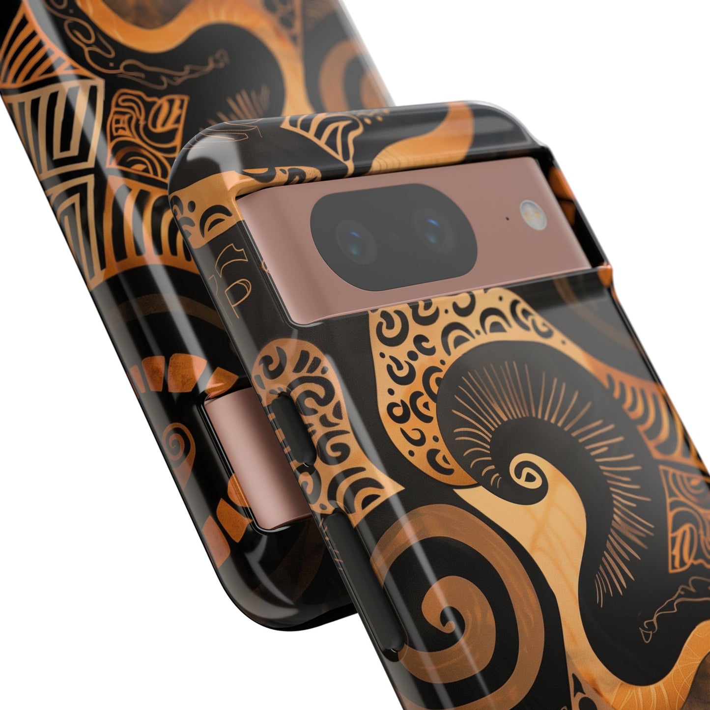 Afrocentric Print in Brown and Gold | iPhone | Samsung | Google | Tough Phone Case