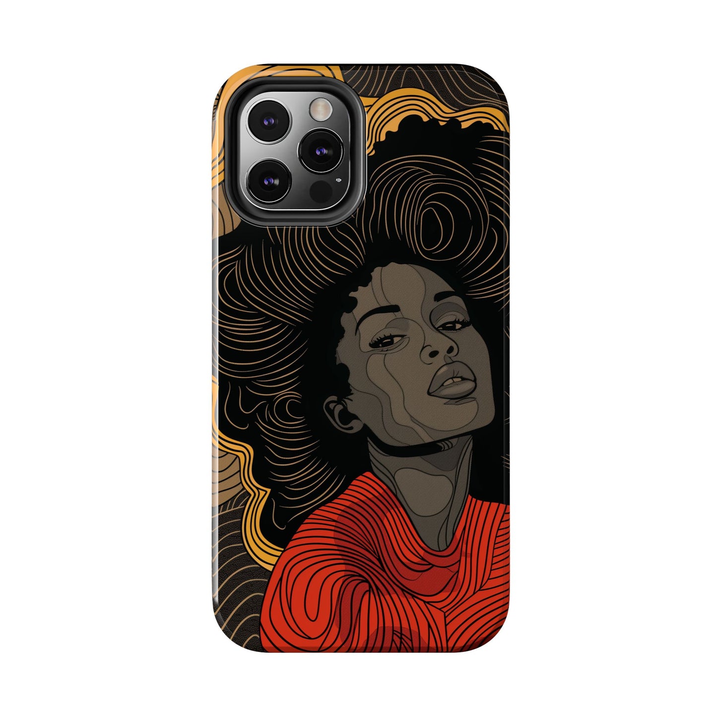 Afrocentric Woman Phone Case - Radiant Queen Digital Print | iPhone | Samsung | Tough Phone Case