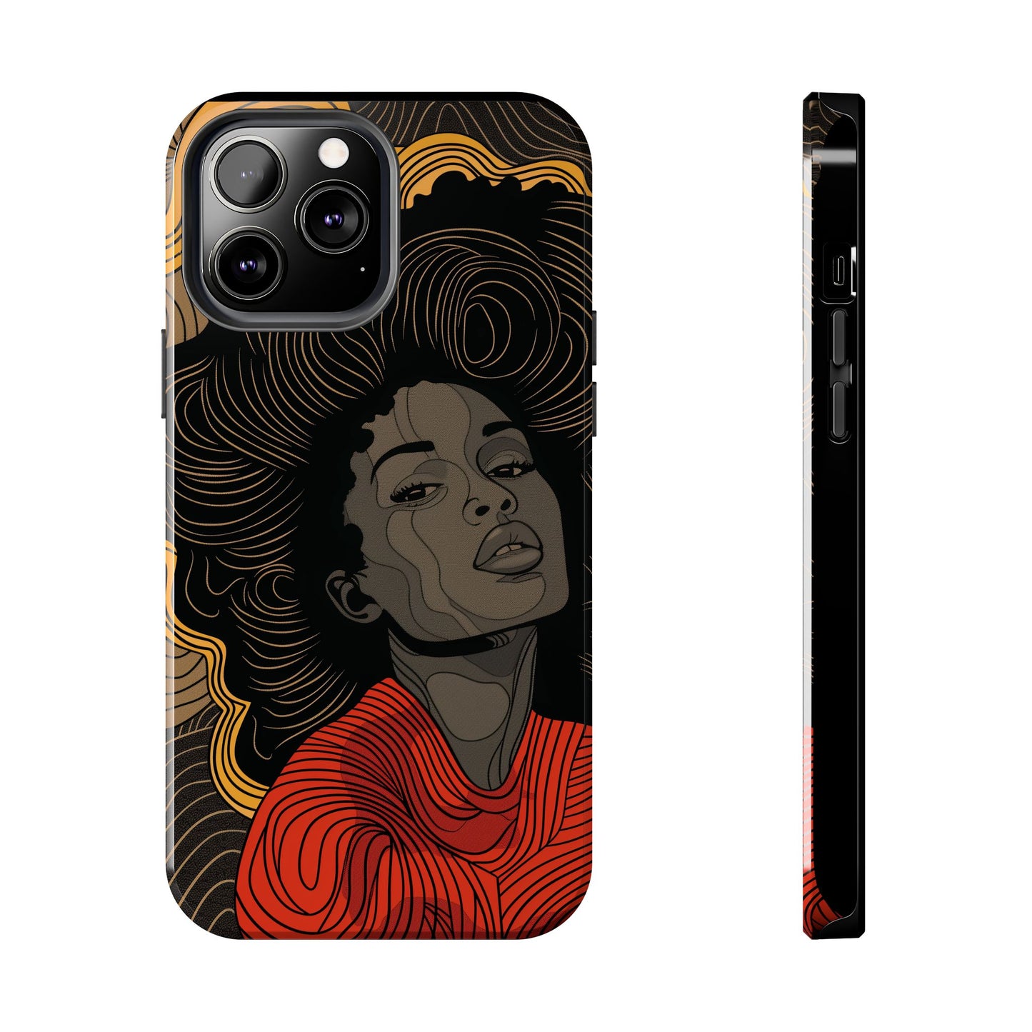 Afrocentric Woman Phone Case - Radiant Queen Digital Print | iPhone | Samsung | Tough Phone Case