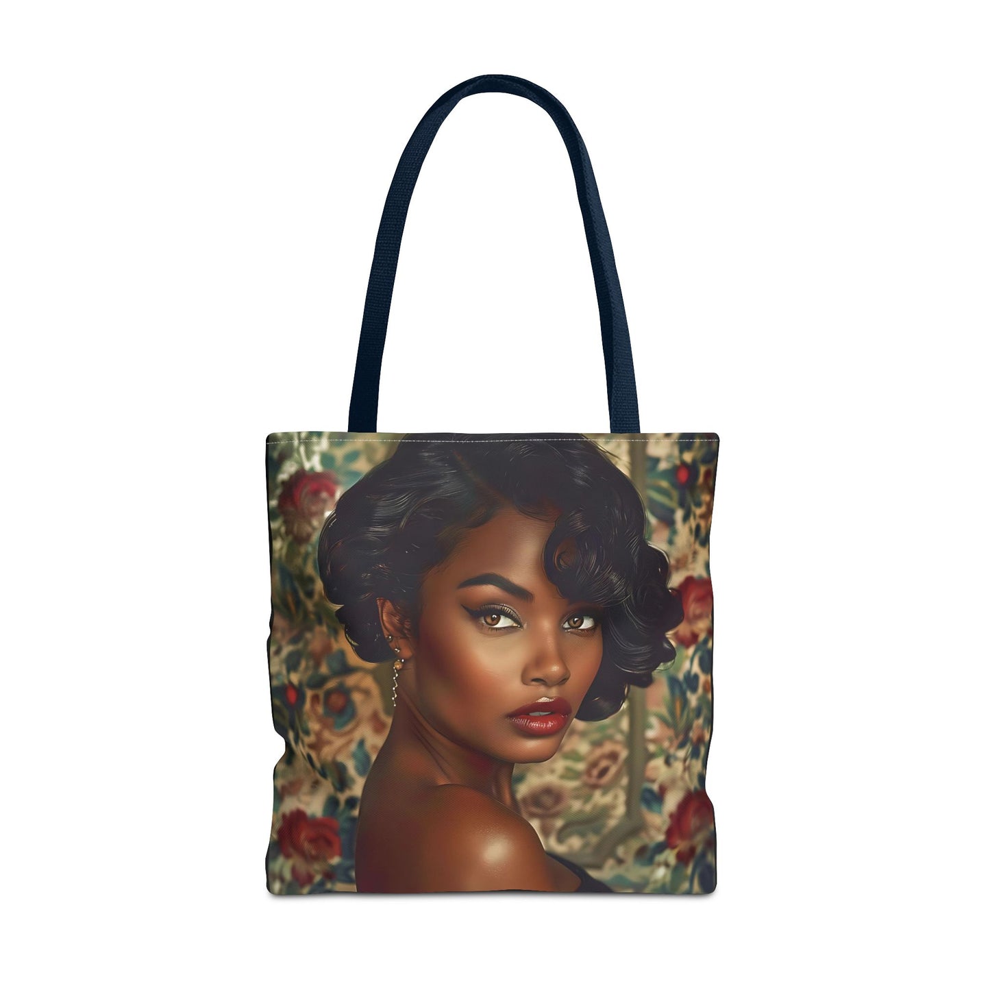 Beautiful Black Retro Style Woman Tote Bag - Vintage Fashion Accessory - Unique Gift  - Gift for Her - Iconic Retro Fashion