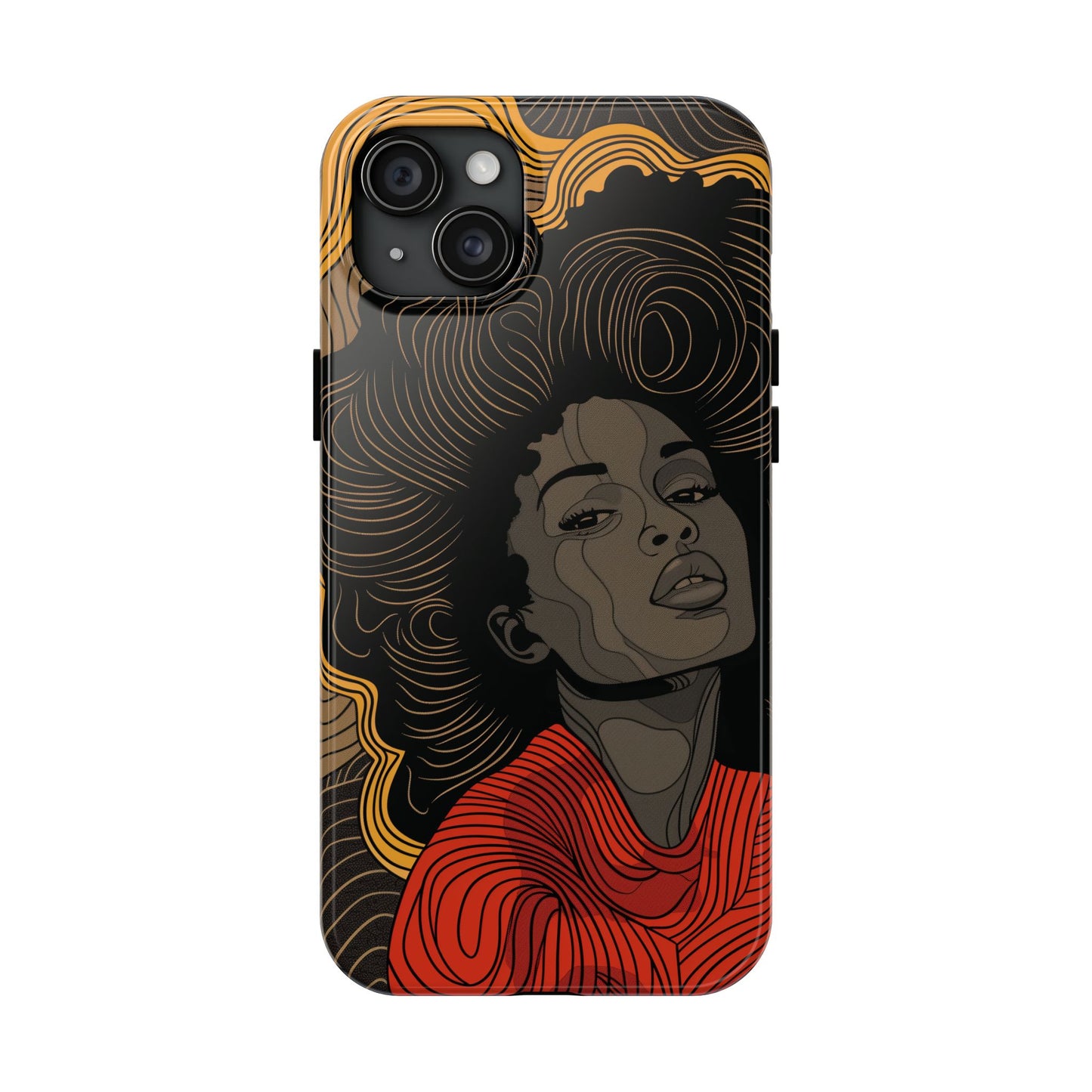 Afrocentric Woman Phone Case - Radiant Queen Digital Print | iPhone | Samsung | Tough Phone Case