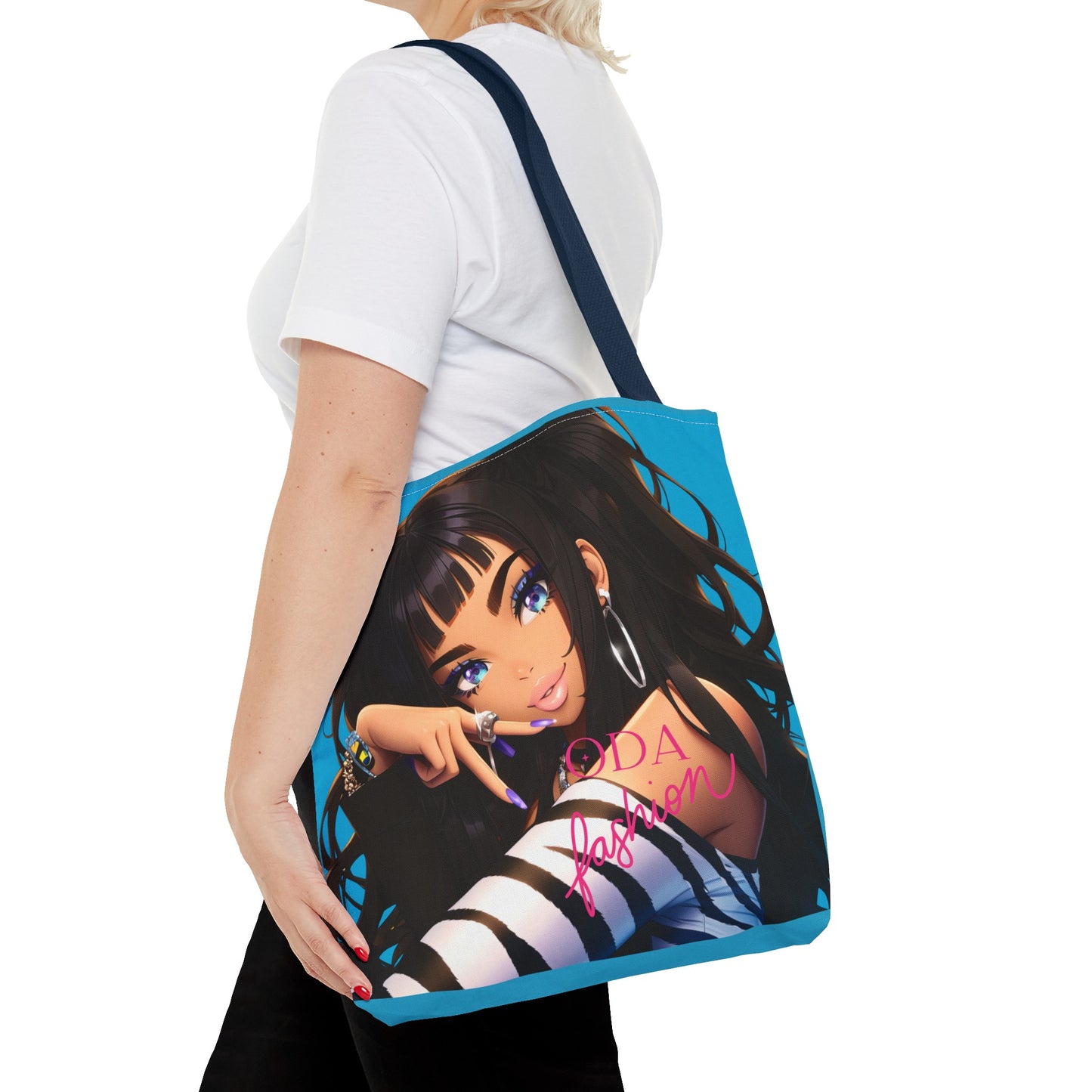 Trendy modeaccessoire - Jonge stedelijke vrouw Cartoon Tote Bag Tote Bag (AOP) - Uniek cadeau-idee