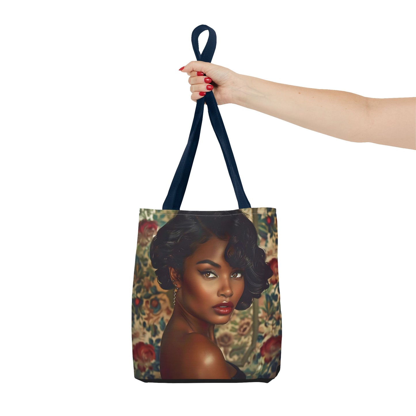 Beautiful Black Retro Style Woman Tote Bag - Vintage Fashion Accessory - Unique Gift  - Gift for Her - Iconic Retro Fashion