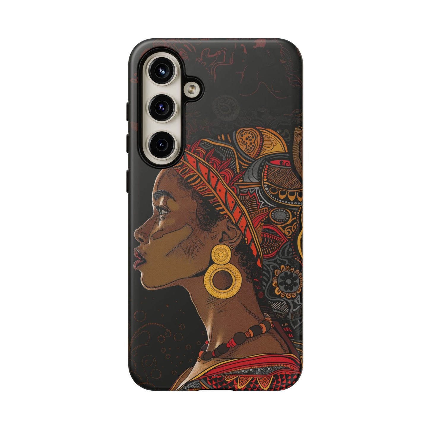 Afrocentric Woman Phone Case - Radiant Queen Digital Art - Bold and Beautiful Cover | iPhone | Samsung | Google | Tough Phone Case