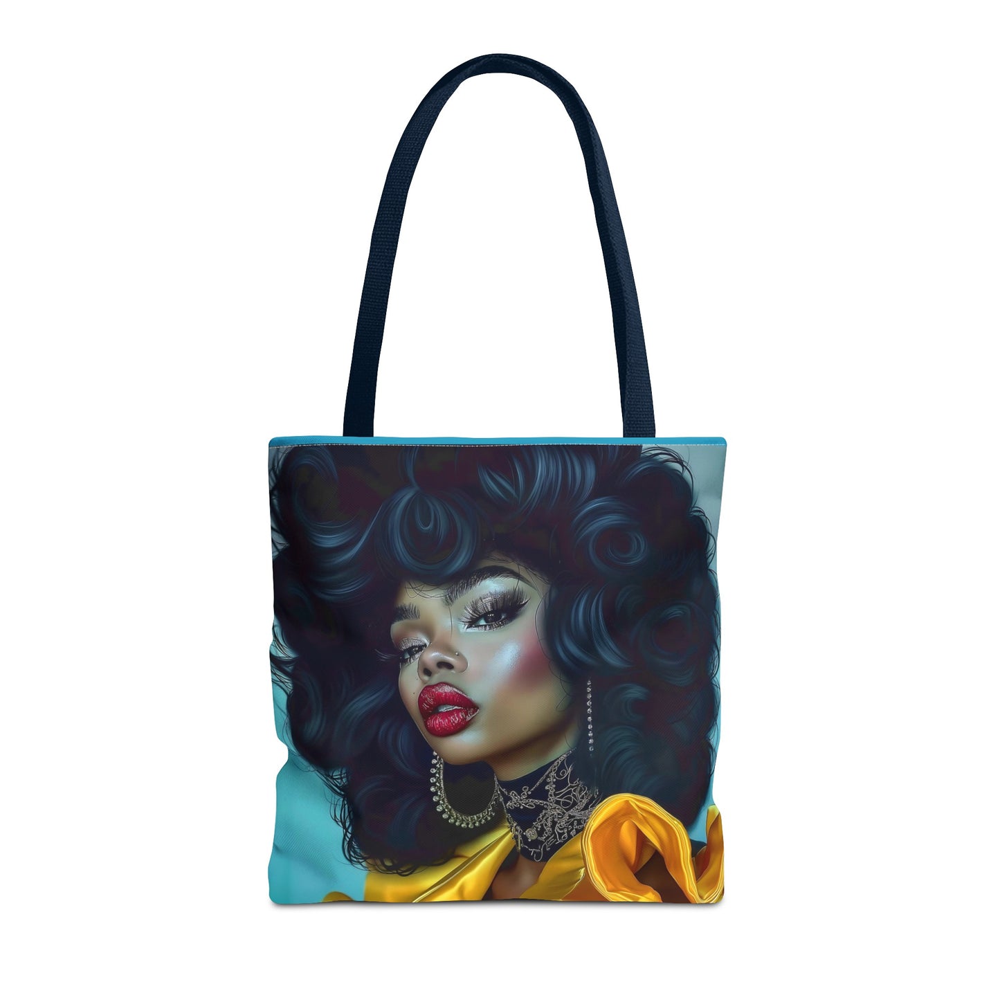 Empowering Beauty  Black Woman Digital Print Tote Bag (AOP) - Statement tote bag with bold lips - Trendy - Unique  Gift Ideas