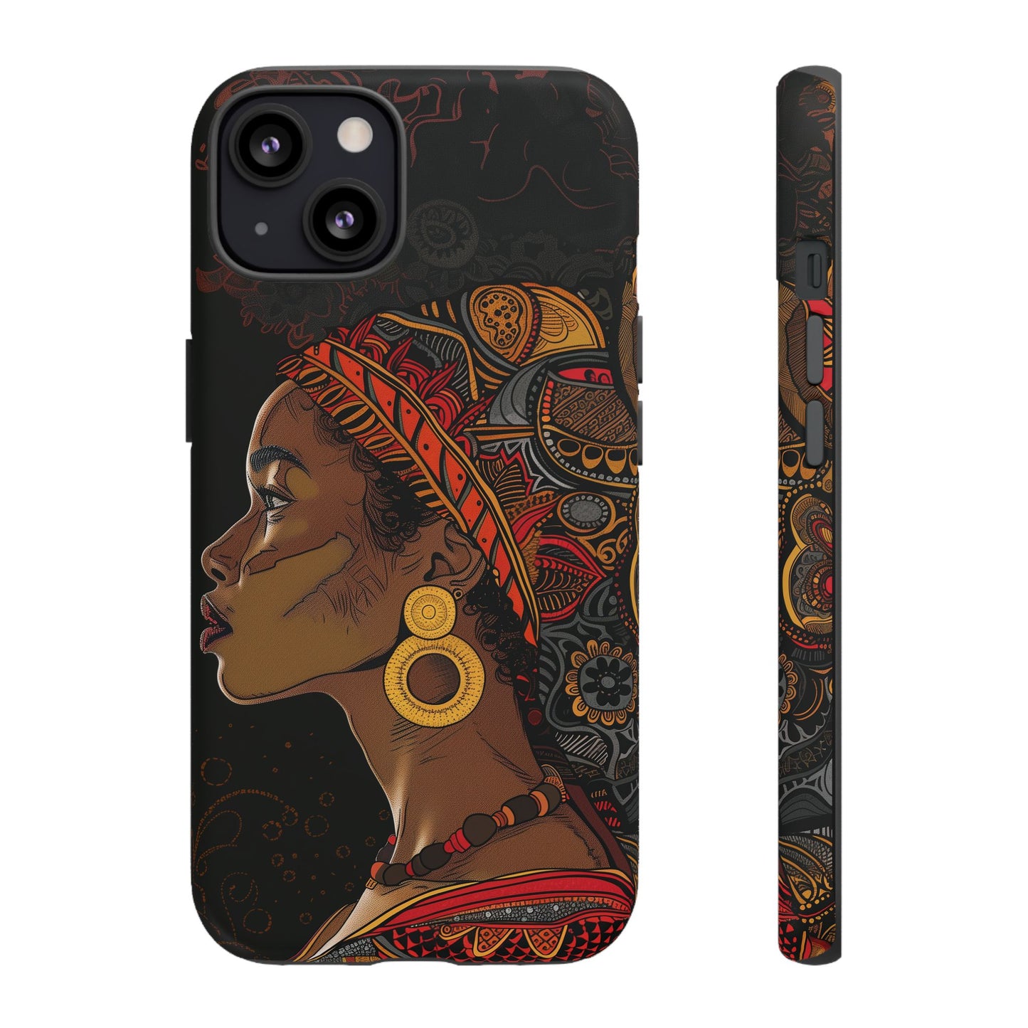 Afrocentric Woman Phone Case - Radiant Queen Digital Art - Bold and Beautiful Cover | iPhone | Samsung | Google | Tough Phone Case