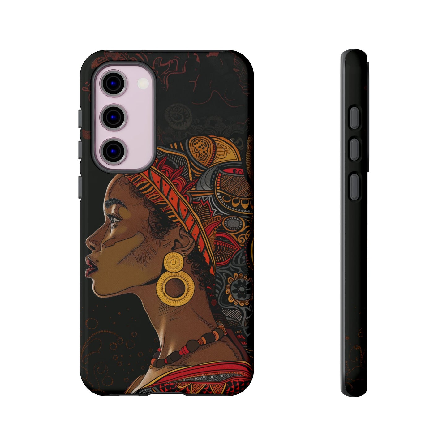 Afrocentric Woman Phone Case - Radiant Queen Digital Art - Bold and Beautiful Cover | iPhone | Samsung | Google | Tough Phone Case