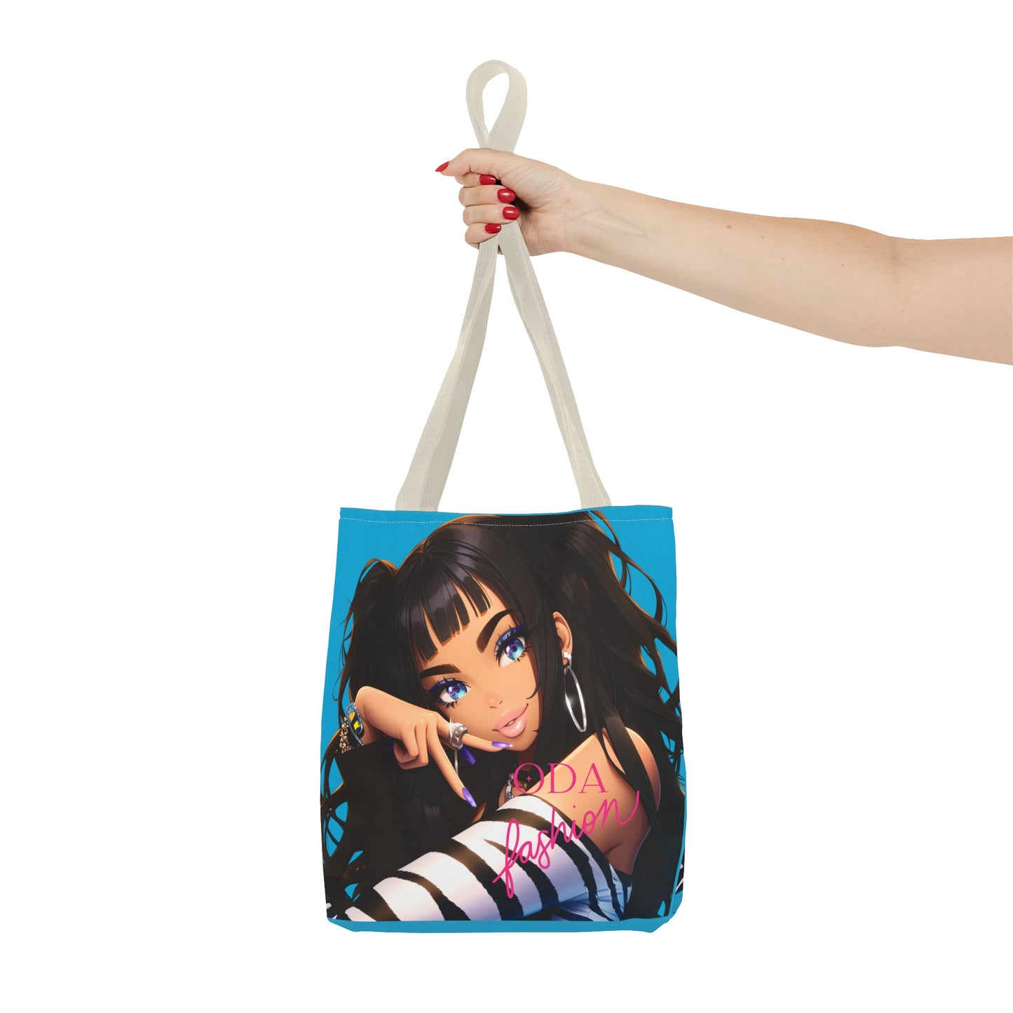 Trendy modeaccessoire - Jonge stedelijke vrouw Cartoon Tote Bag Tote Bag (AOP) - Uniek cadeau-idee