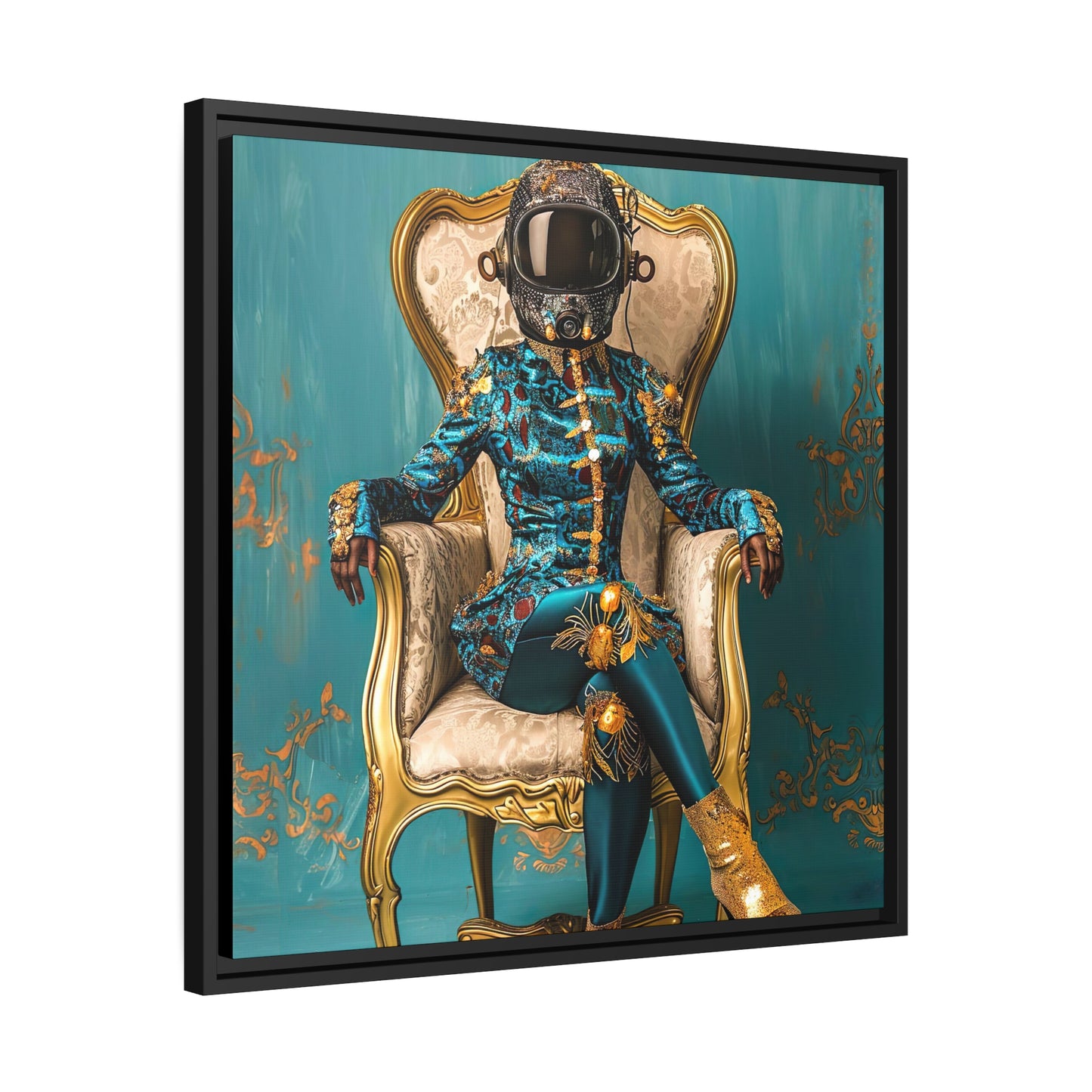 Opulent Aquamarine  - Matte Canvas, Black Frame