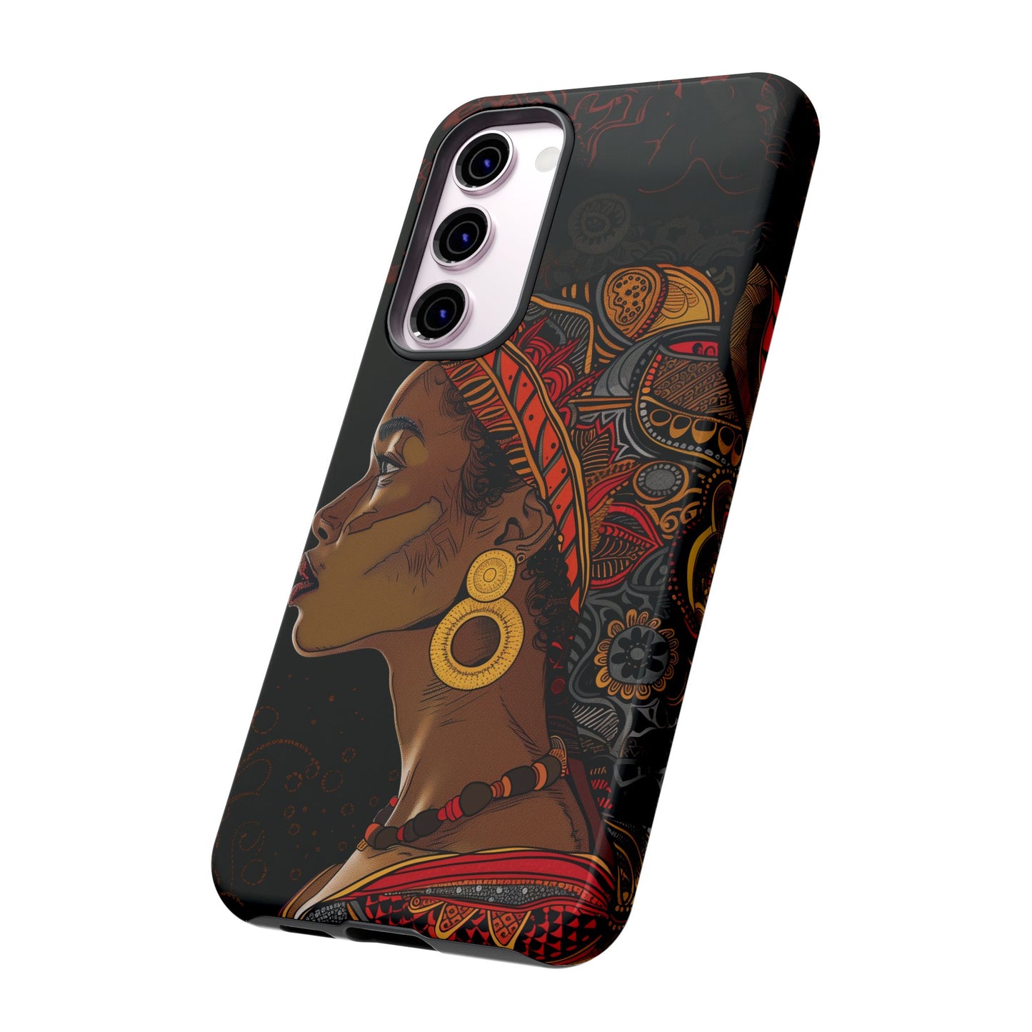 Afrocentric Woman Phone Case - Radiant Queen Digital Art - Bold and Beautiful Cover | iPhone | Samsung | Google | Tough Phone Case