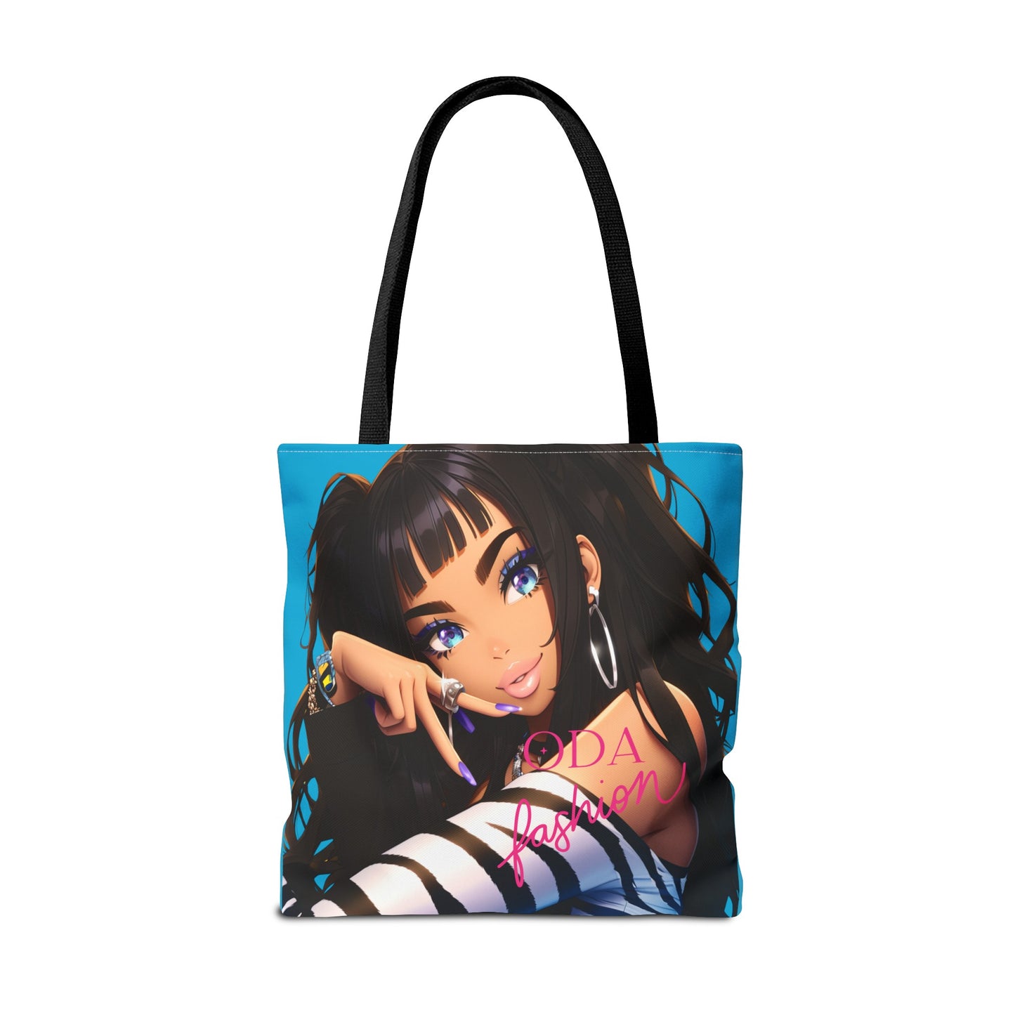 Trendy modeaccessoire - Jonge stedelijke vrouw Cartoon Tote Bag Tote Bag (AOP) - Uniek cadeau-idee