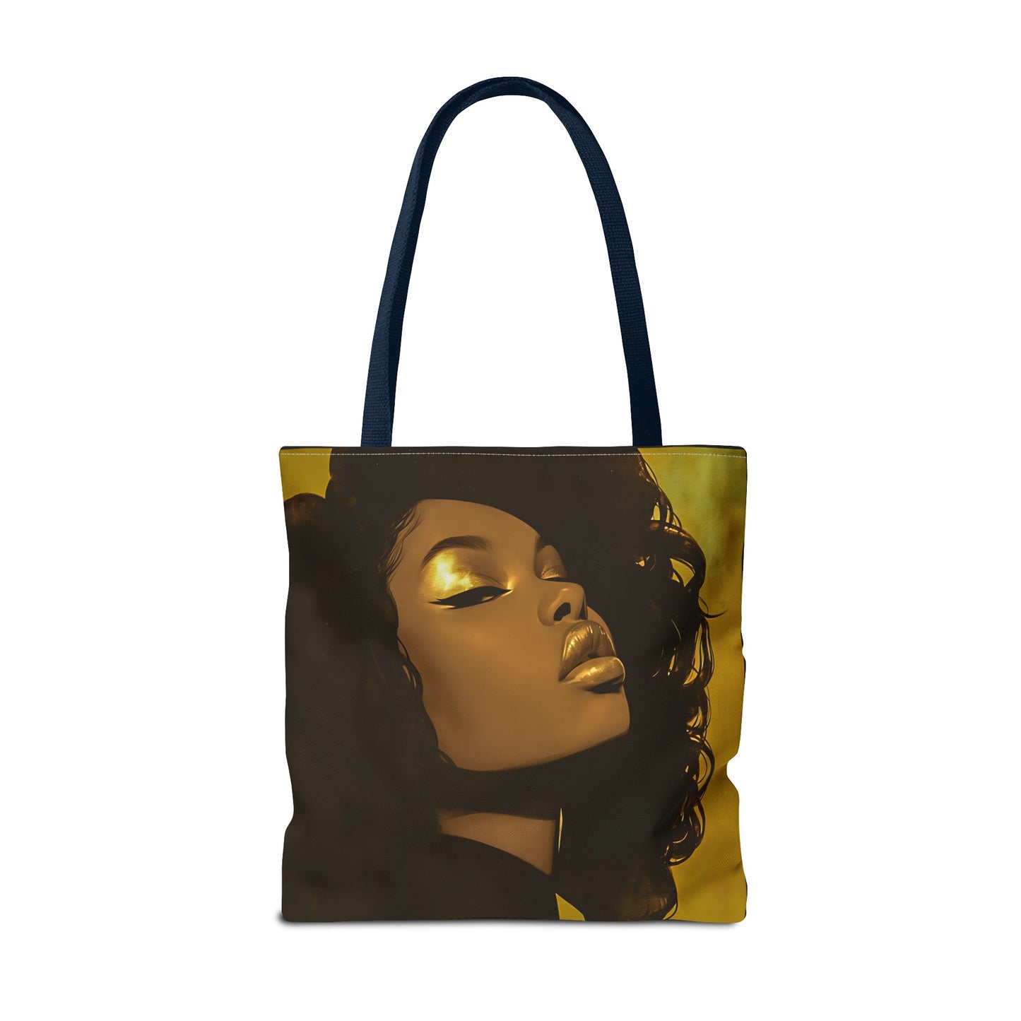 Abstract Black Woman Digital Print Tote Bag - Stylish Black and Gold Design - Unique Gift Idea -Trendy Shopping Bag