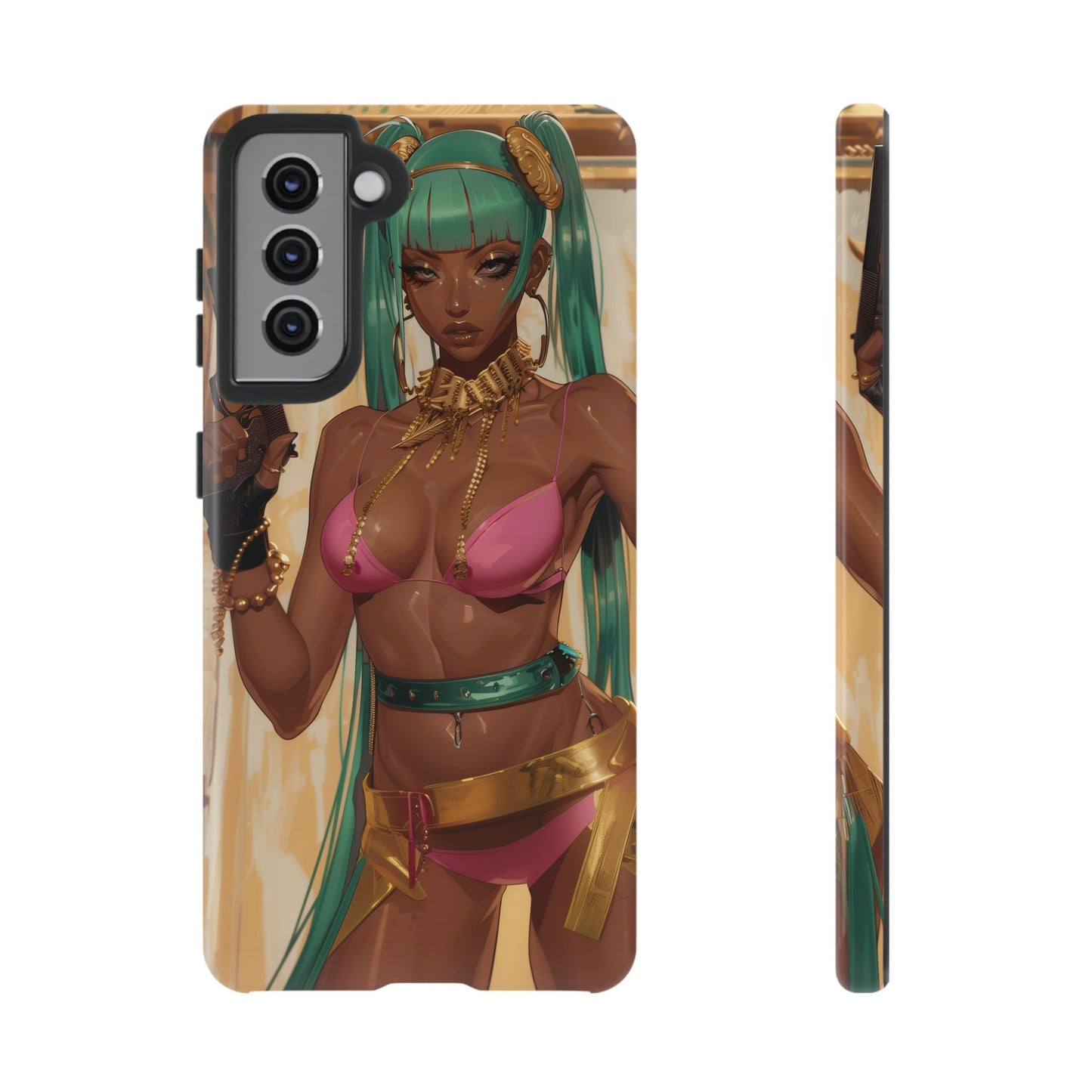 Urban Warrior Woman Gaming -  Bold and Edgy Street Art CoverStyle Digital Art | iPhone | Samsung | Tough Case