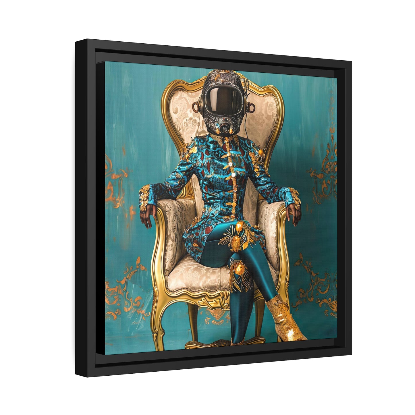 Opulent Aquamarine  - Matte Canvas, Black Frame