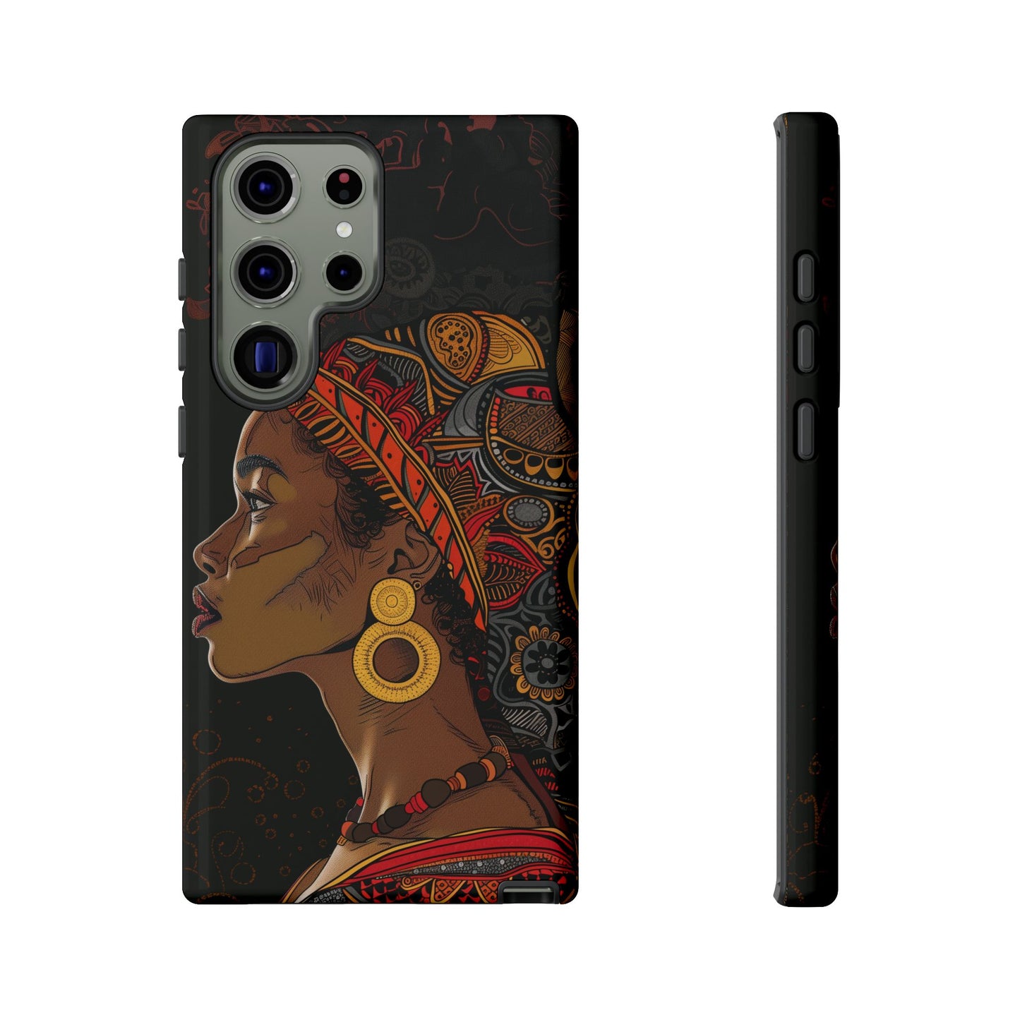 Afrocentric Woman Phone Case - Radiant Queen Digital Art - Bold and Beautiful Cover | iPhone | Samsung | Google | Tough Phone Case