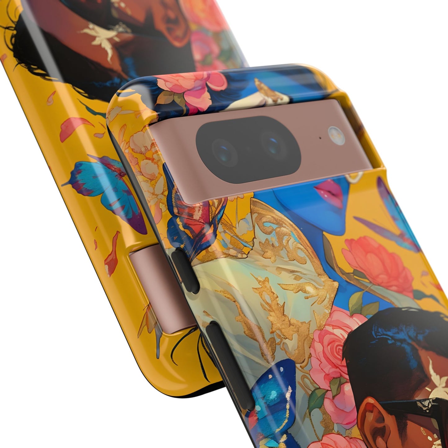 Trendy Butterfly Couple Phone Case - Funky Illustrations with Sunglasses - Vibrant and Stylish Cover | iPhone | Samsung |Tough Cases