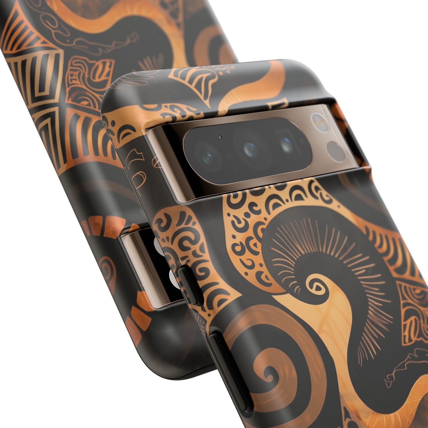 Afrocentric Print in Brown and Gold | iPhone | Samsung | Google | Tough Phone Case