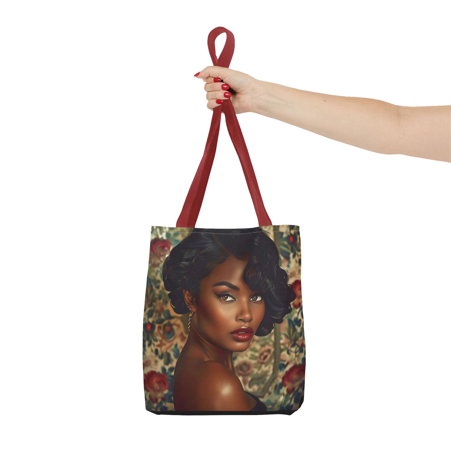 Beautiful Black Retro Style Woman Tote Bag - Vintage Fashion Accessory - Unique Gift  - Gift for Her - Iconic Retro Fashion