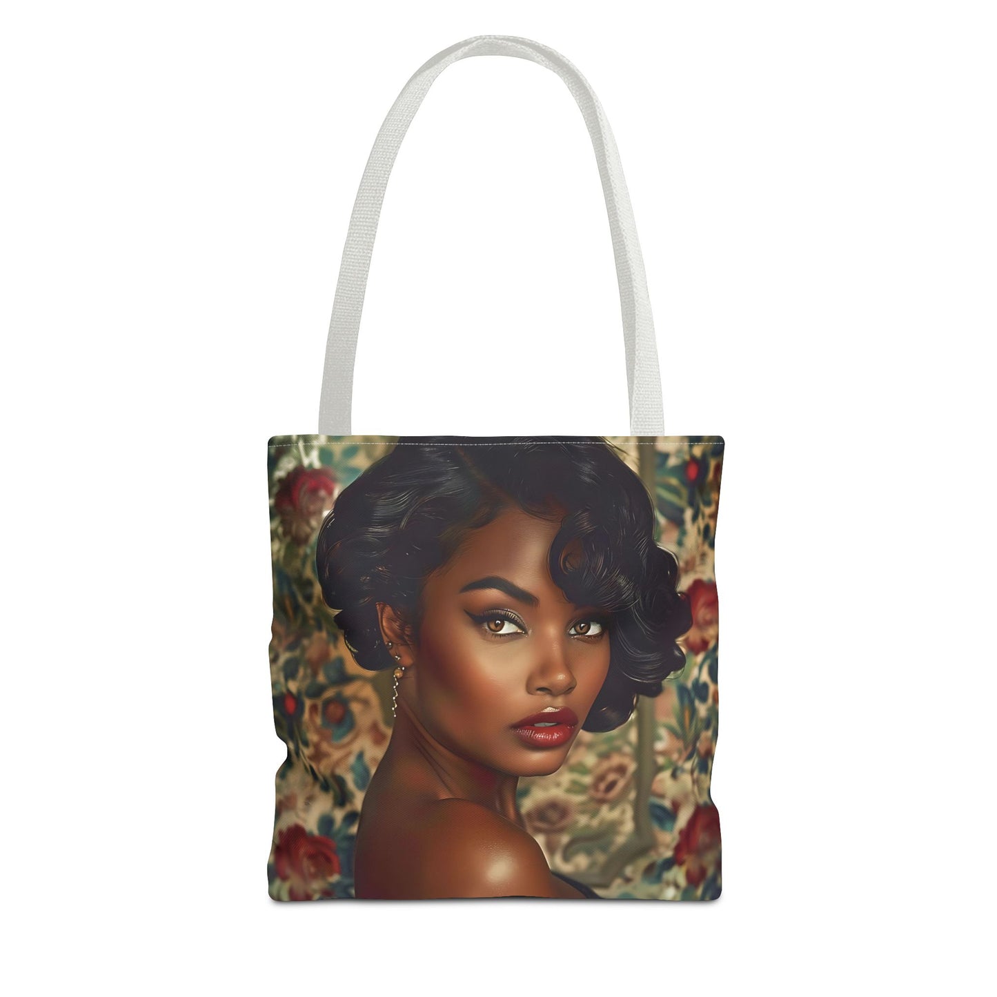 Beautiful Black Retro Style Woman Tote Bag - Vintage Fashion Accessory - Unique Gift  - Gift for Her - Iconic Retro Fashion