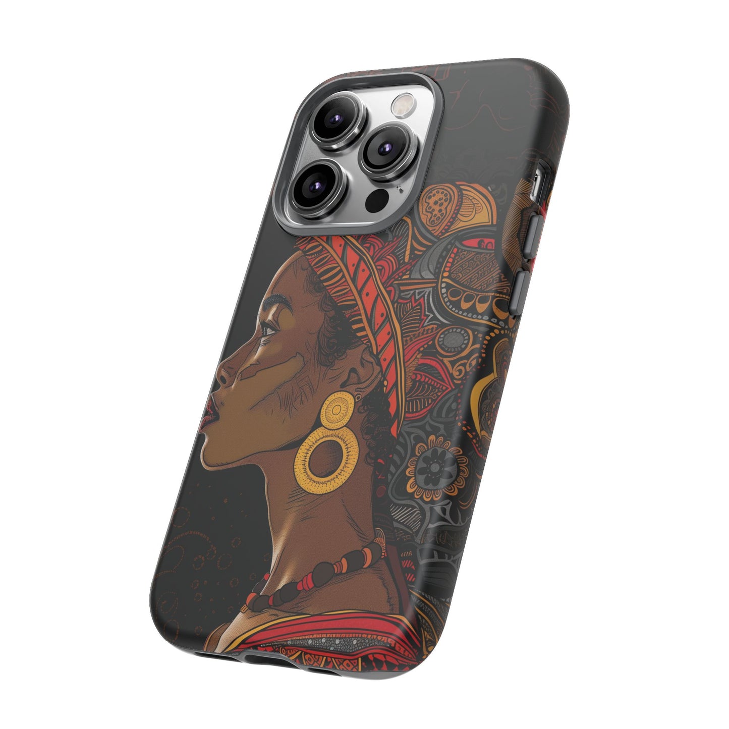 Afrocentric Woman Phone Case - Radiant Queen Digital Art - Bold and Beautiful Cover | iPhone | Samsung | Google | Tough Phone Case