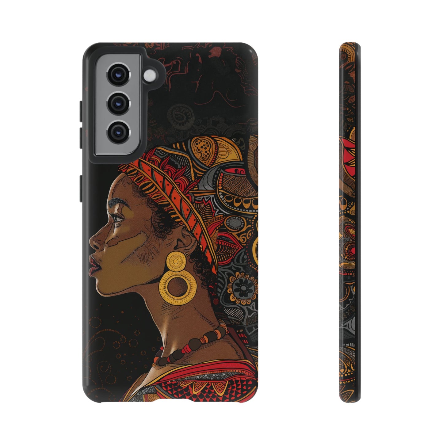 Afrocentric Woman Phone Case - Radiant Queen Digital Art - Bold and Beautiful Cover | iPhone | Samsung | Google | Tough Phone Case