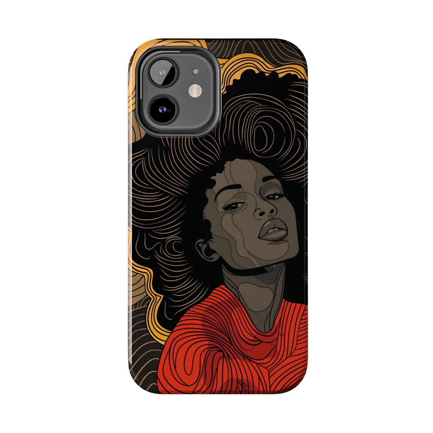 Afrocentric Woman Phone Case - Radiant Queen Digital Print | iPhone | Samsung | Tough Phone Case